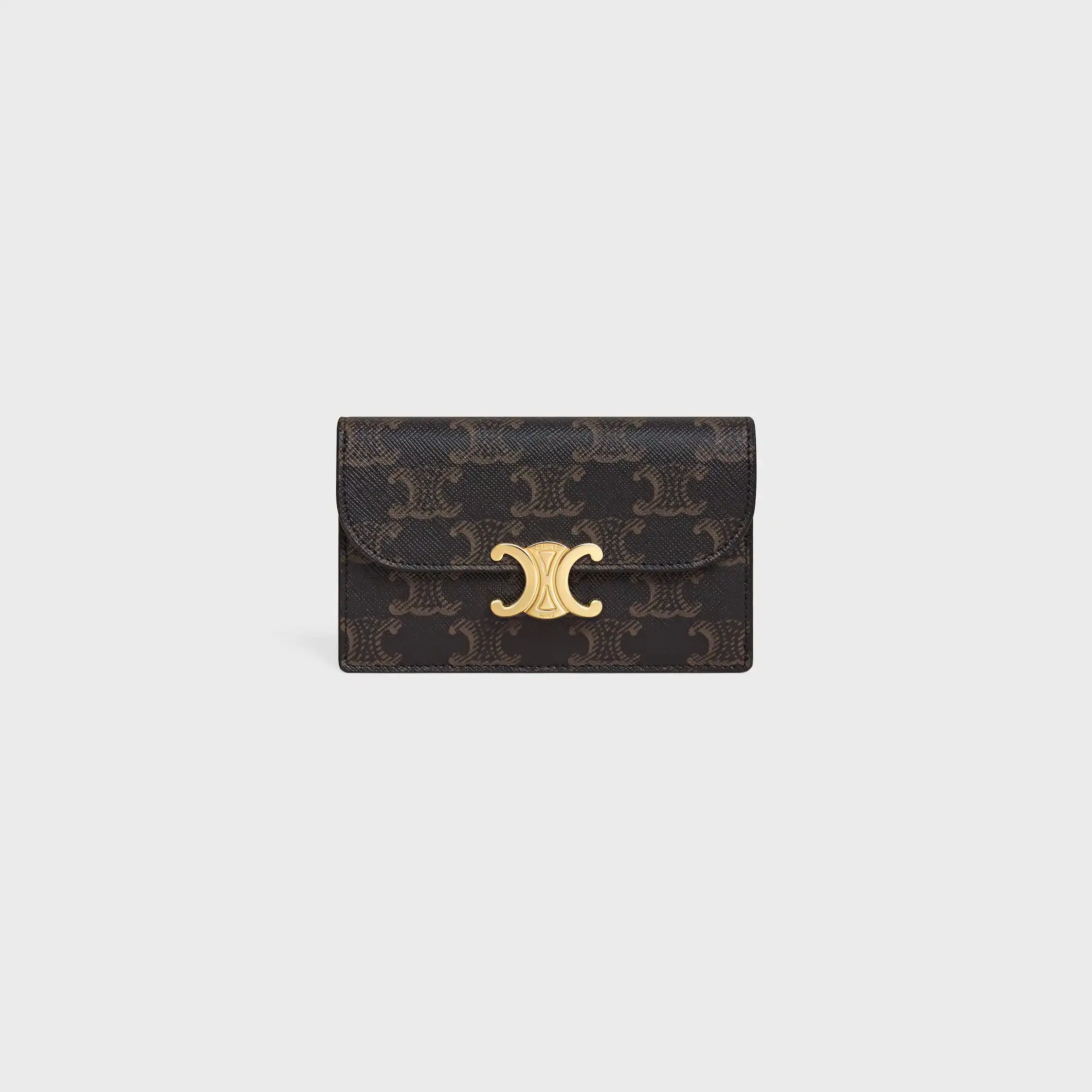 LONG CARD HOLDER WITH FLAP TRIOMPHE IN Triomphe Canvas