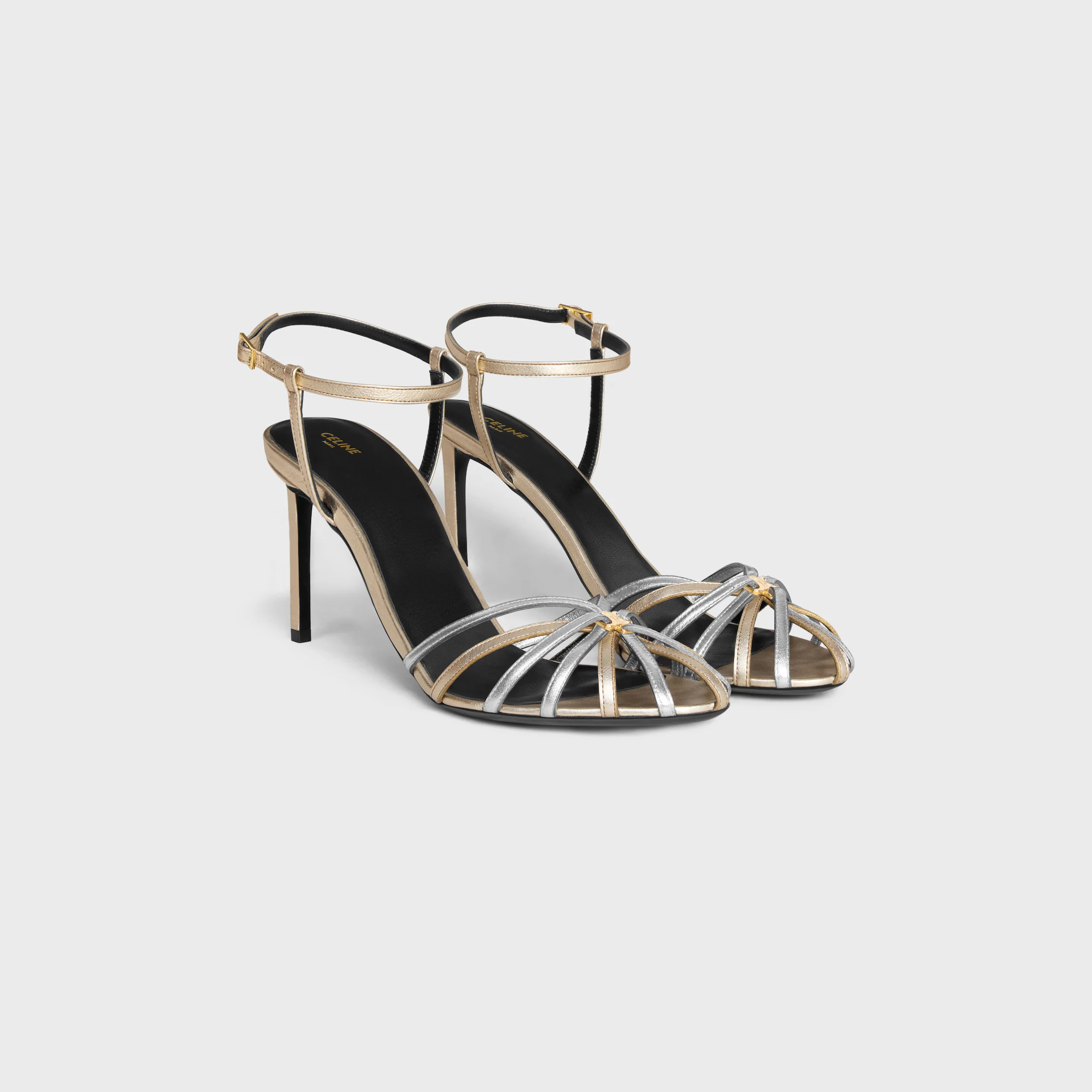 SANDAL TRIOMPHE IN LAMINATED CALFSKIN