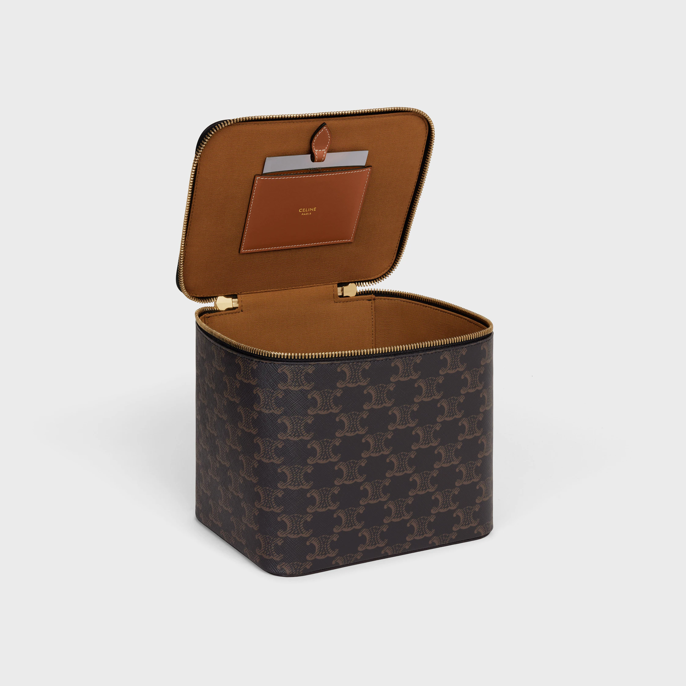 SQUARE VANITY CASE IN TRIOMPHE CANVAS AND CALFSKIN