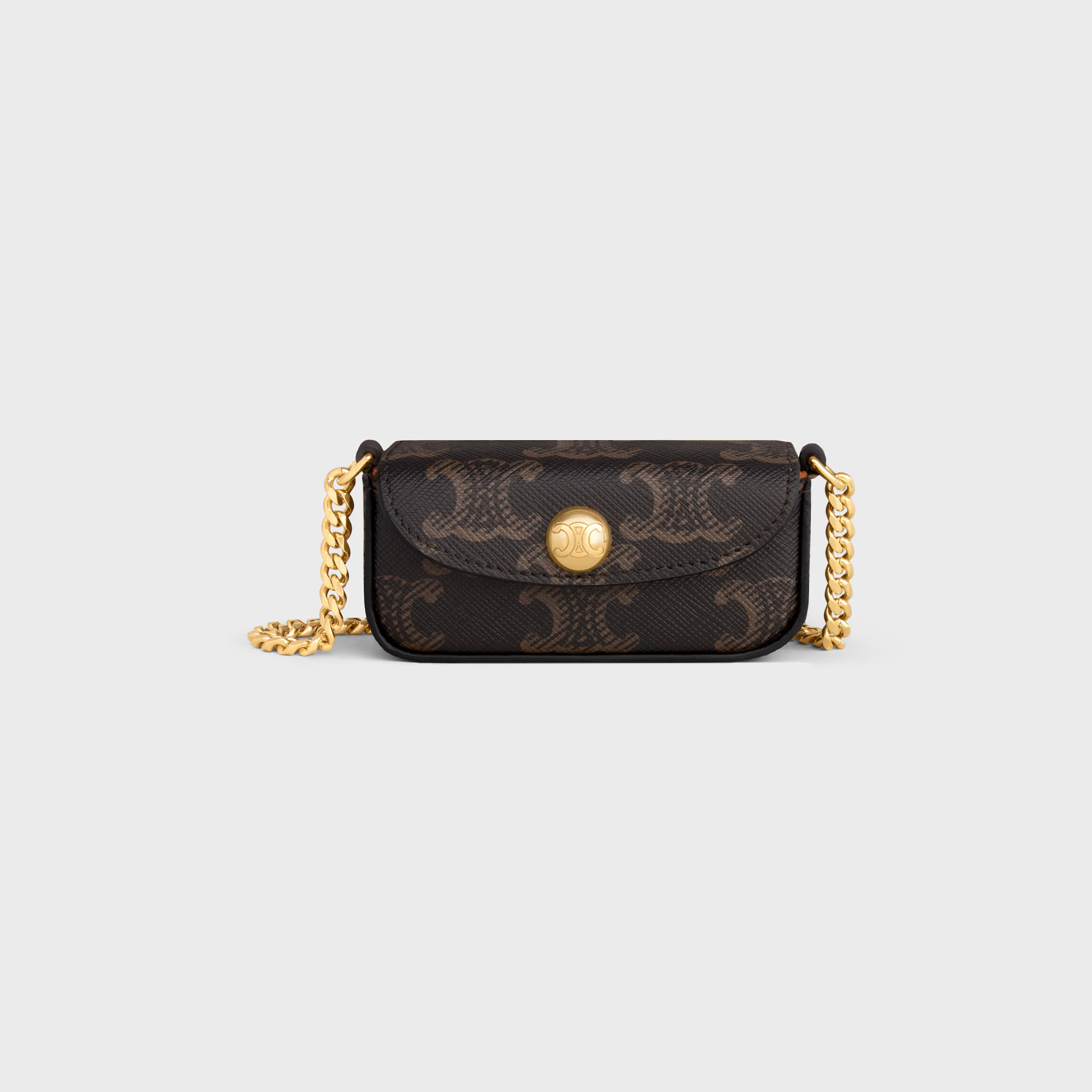 LIPSTICK CASE ON CHAIN IN TRIOMPHE CANVAS