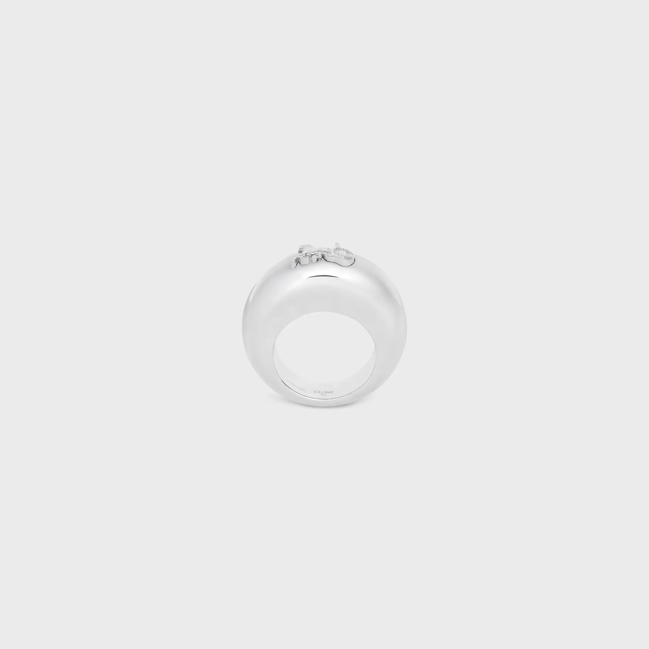 Celine Sulky Ring in Brass with Rhodium Finish