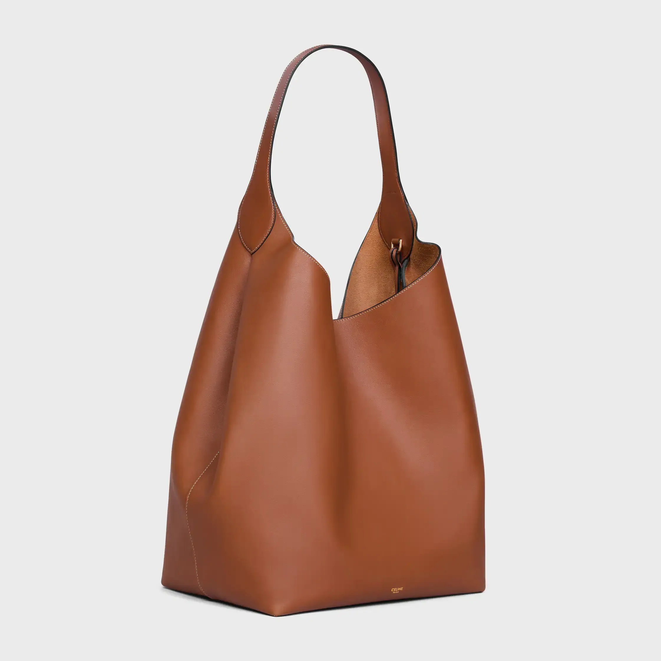 LARGE HOBO IN SUPPLE NATURAL CALFSKIN