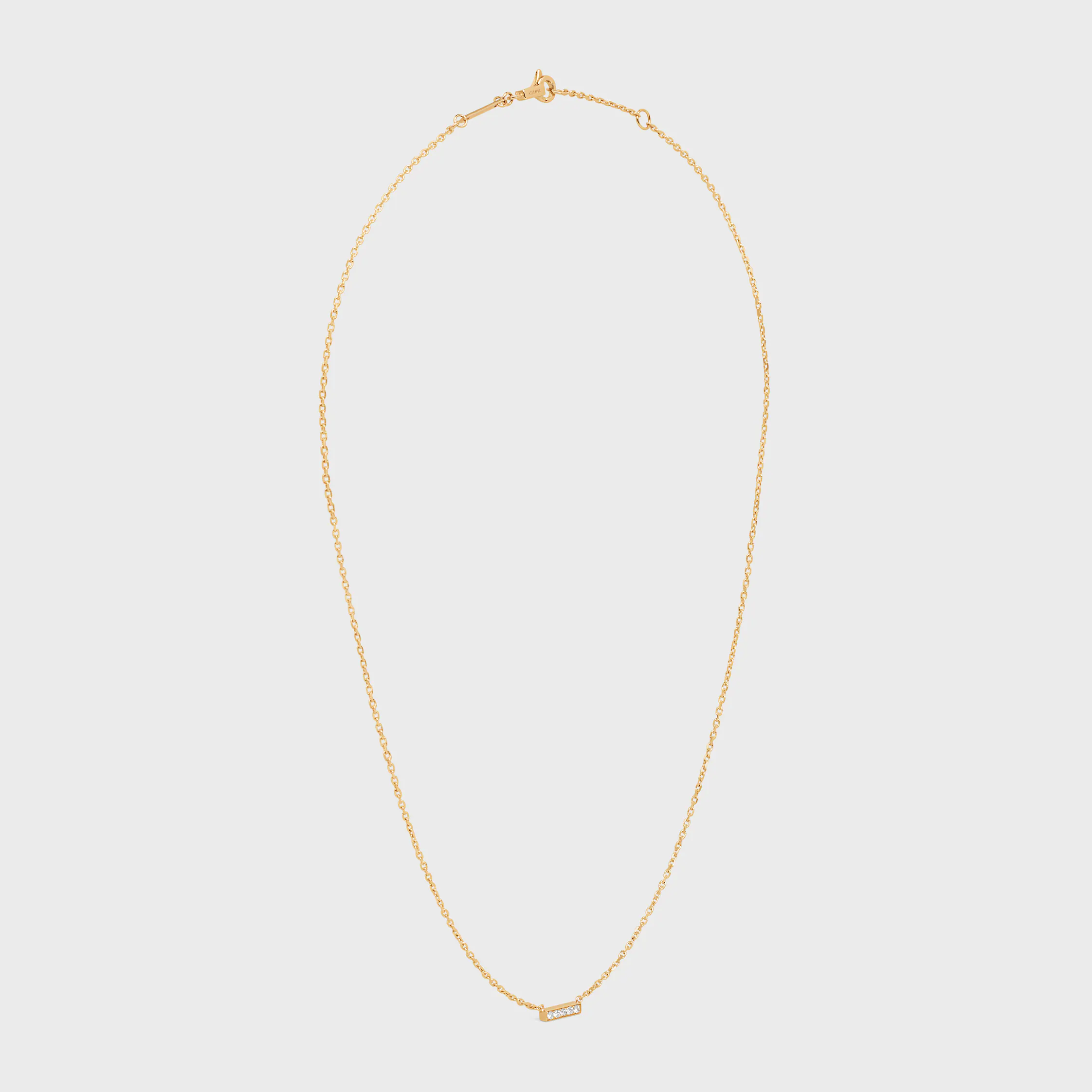 Celine Line Necklace in Yellow Gold and Diamonds