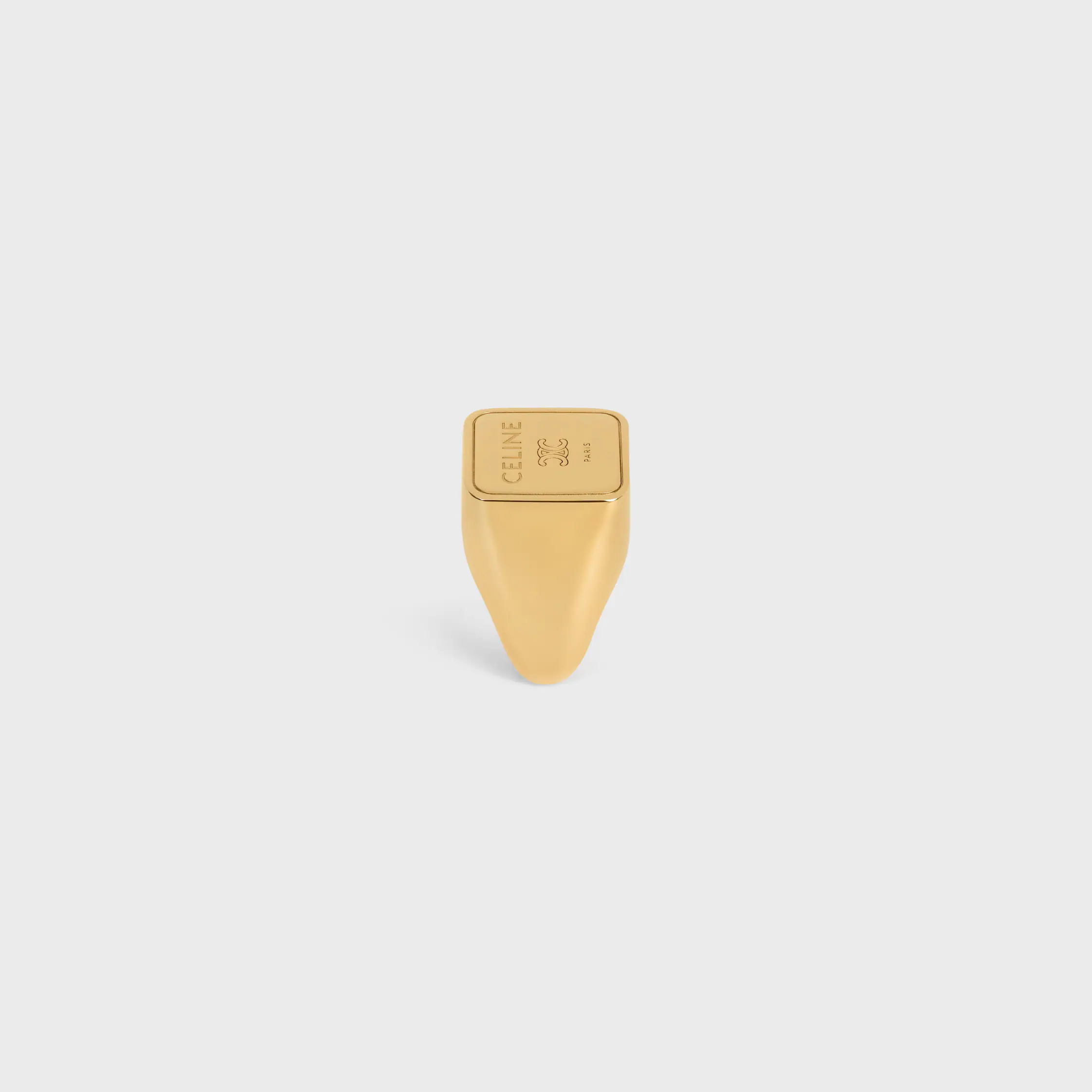 Triomphe Square Signet Ring in Brass with Gold Finish