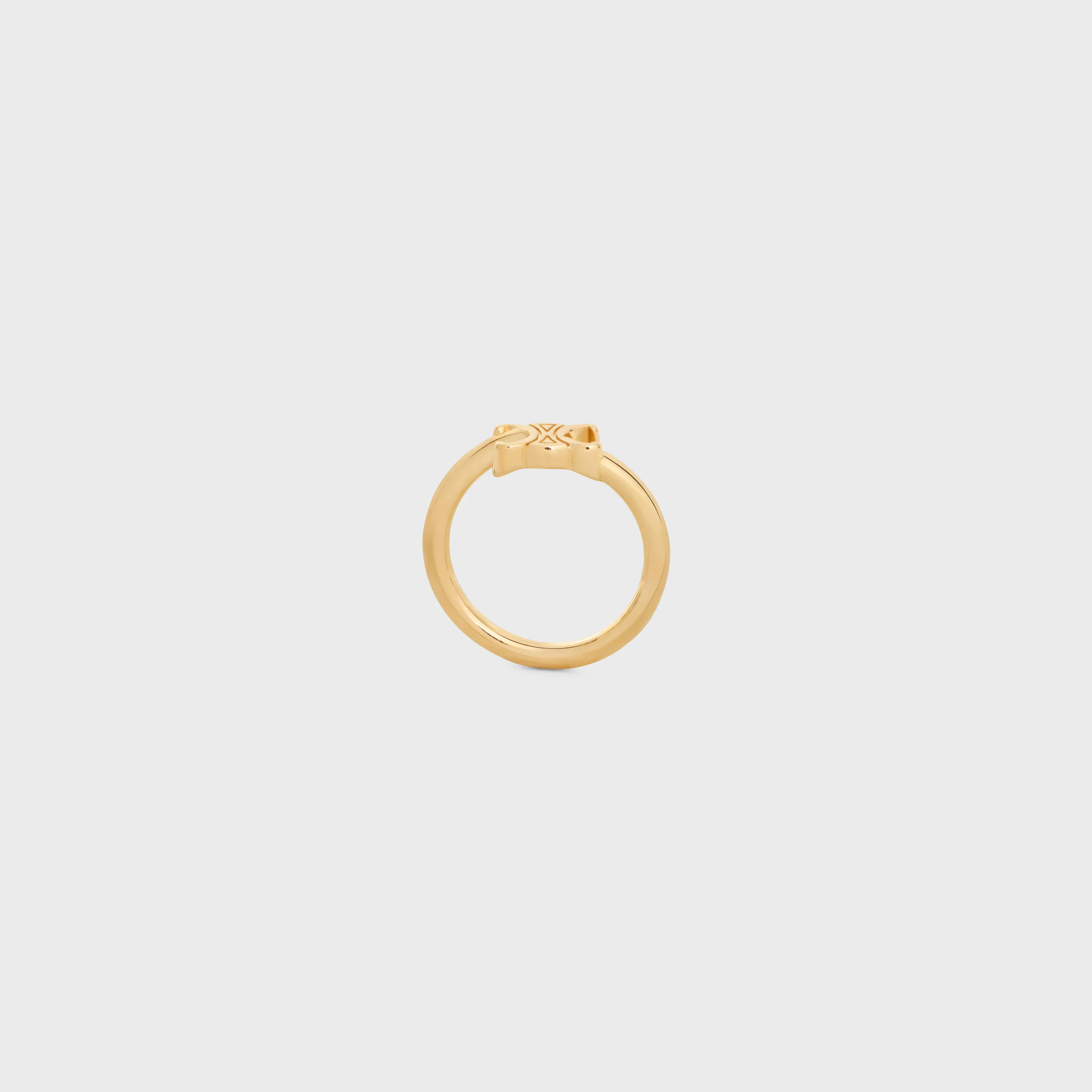 Triomphe Asymmetric Ring in Brass with Gold Finish