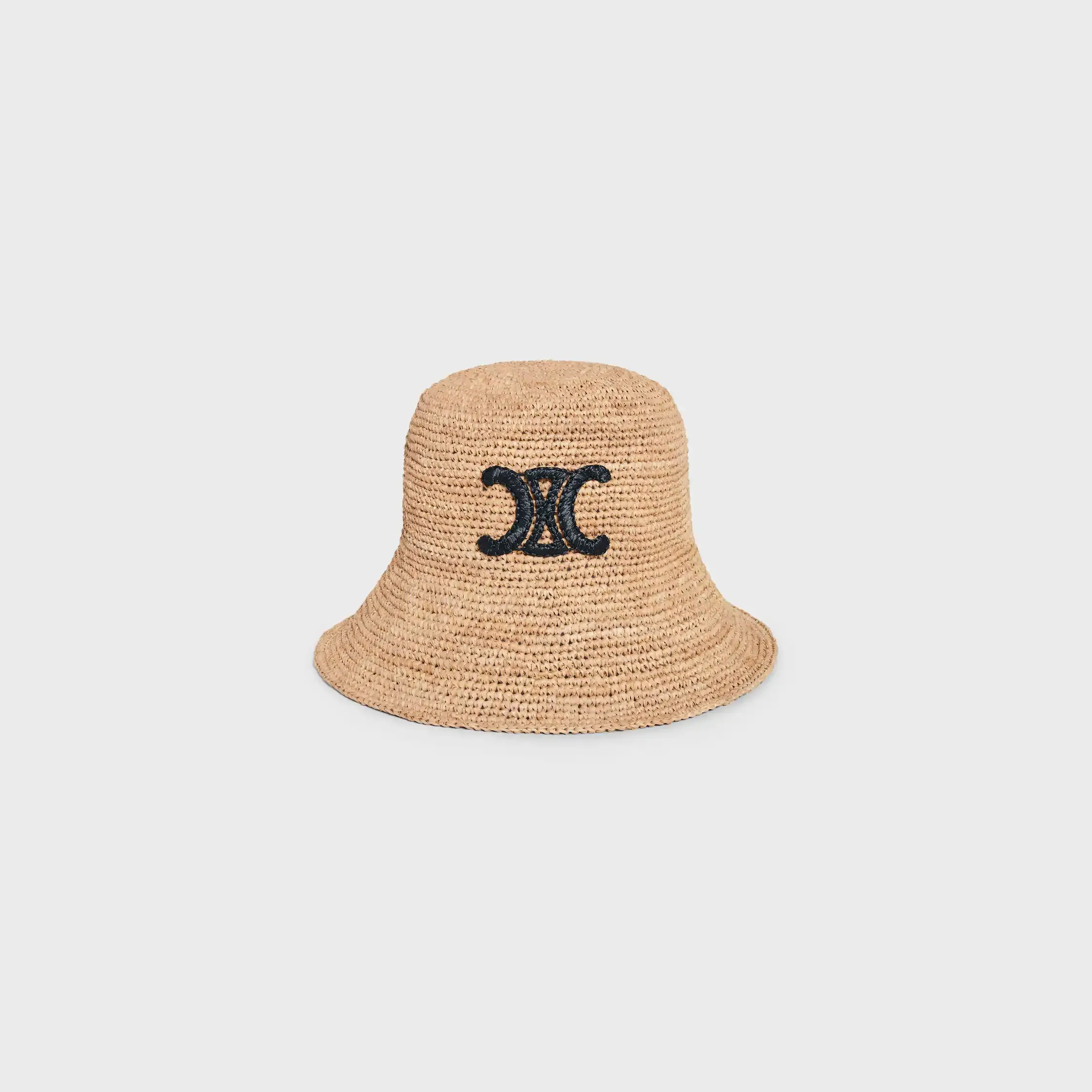 triomphe bucket hat in raffia
