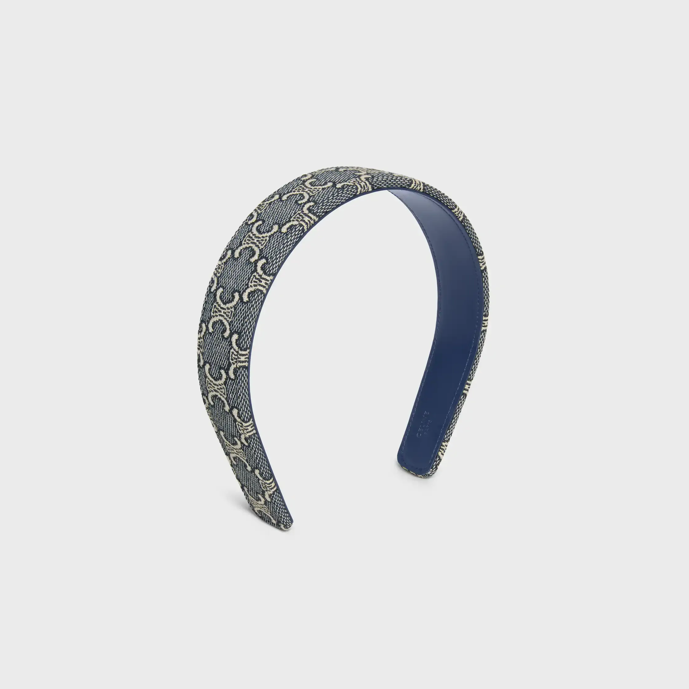 Celine Jacquard Triomphe Headband in Cotton, Polyamide, Polyester and Calfskin
