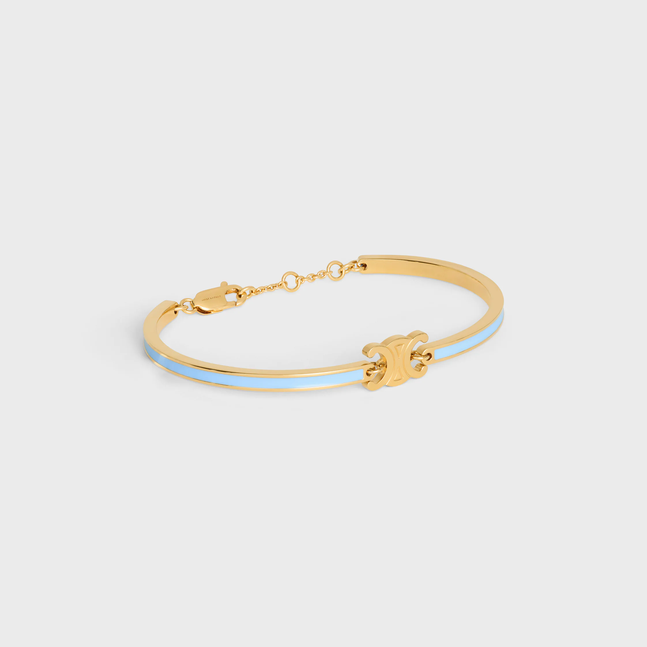 Triomphe Articulated Bracelet in Enamel and Brass with Gold Finish