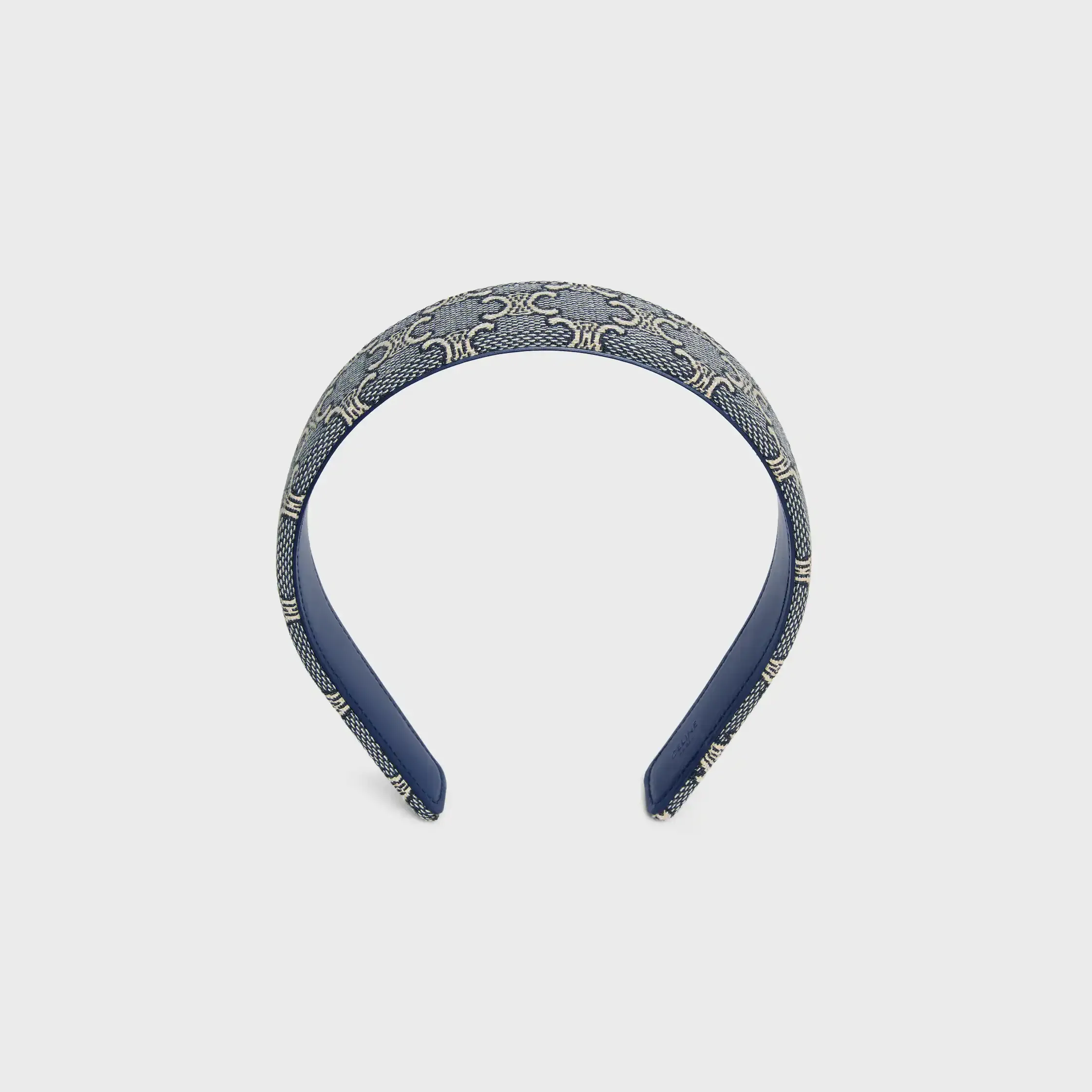 Celine Jacquard Triomphe Headband in Cotton, Polyamide, Polyester and Calfskin
