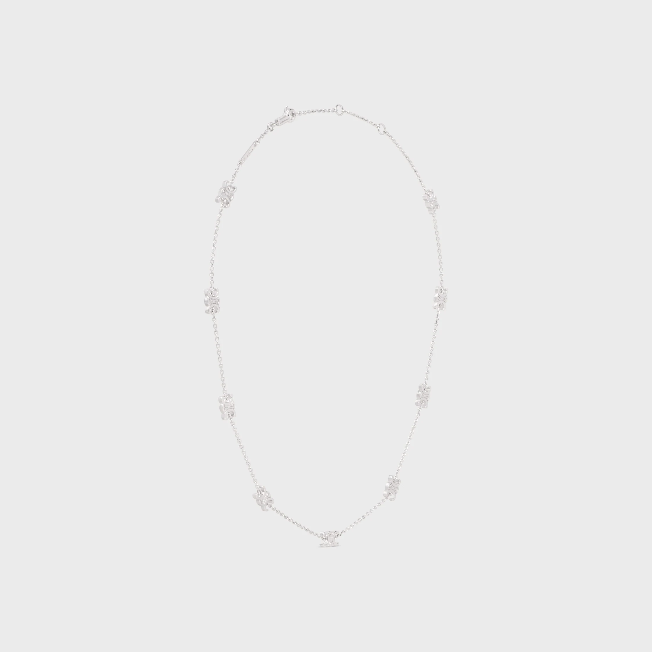 Triomphe Mini Triomphe Necklace in Brass with Rhodium Finish