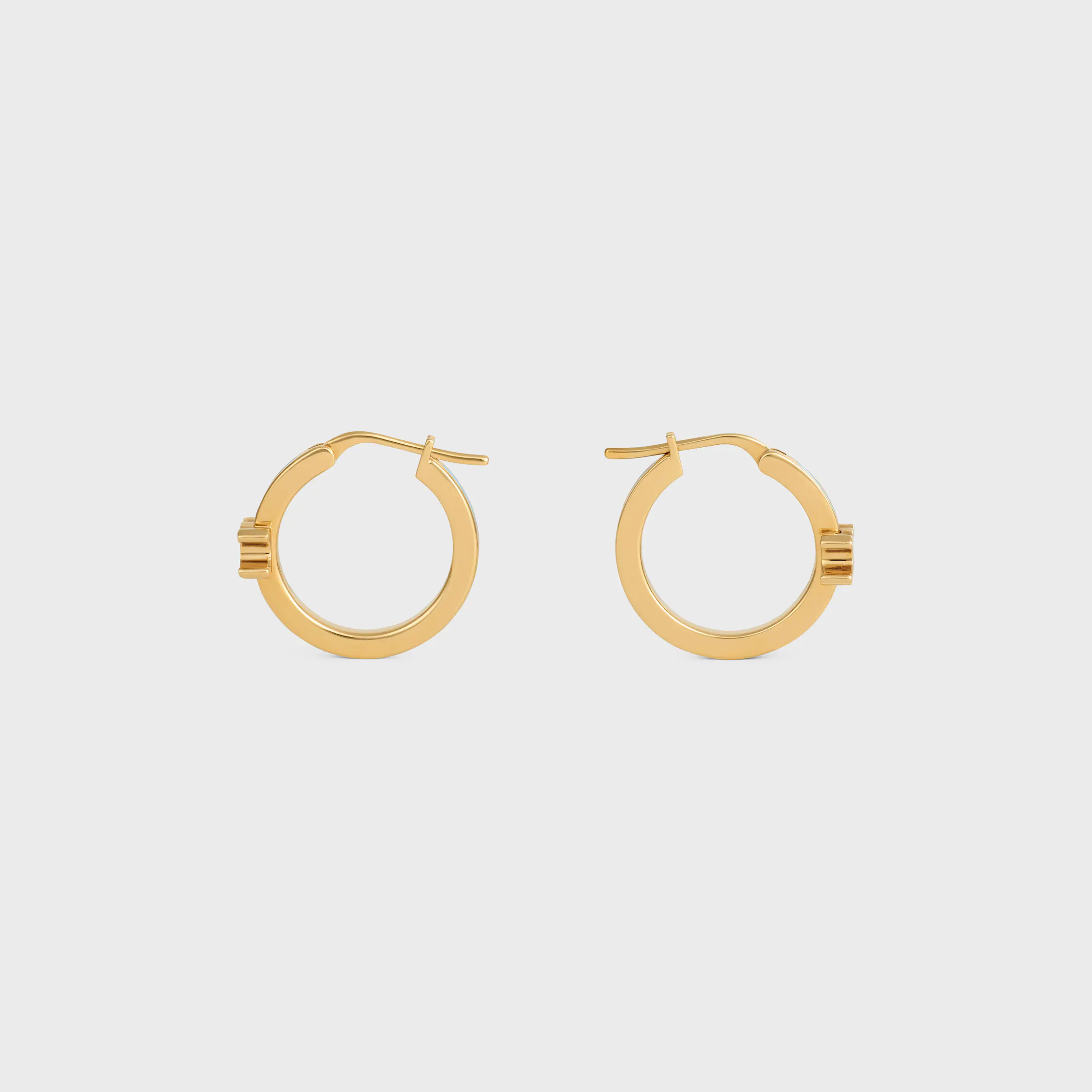 Triomphe Hoops in Enamel and Brass with Gold Finish