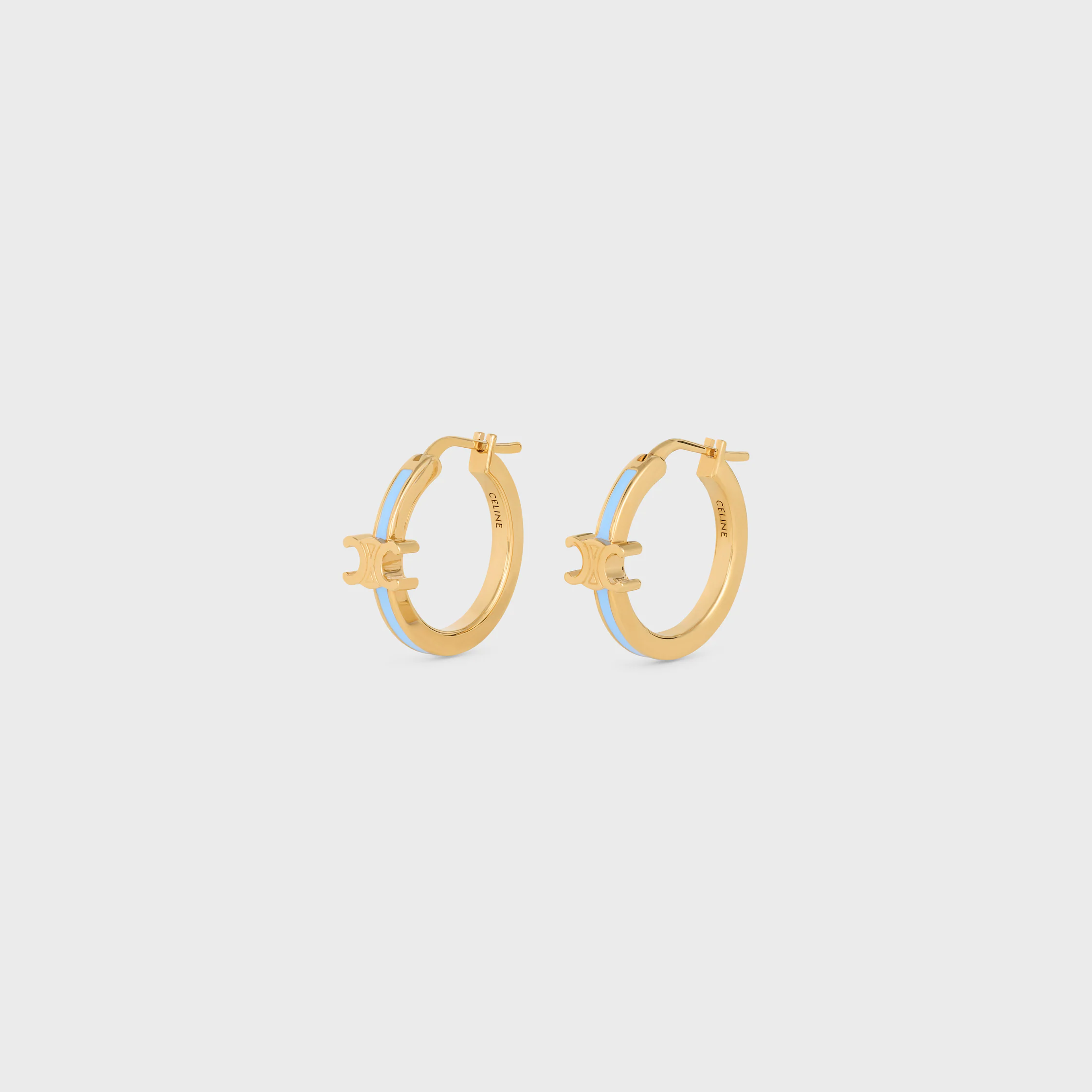 Triomphe Hoops in Enamel and Brass with Gold Finish
