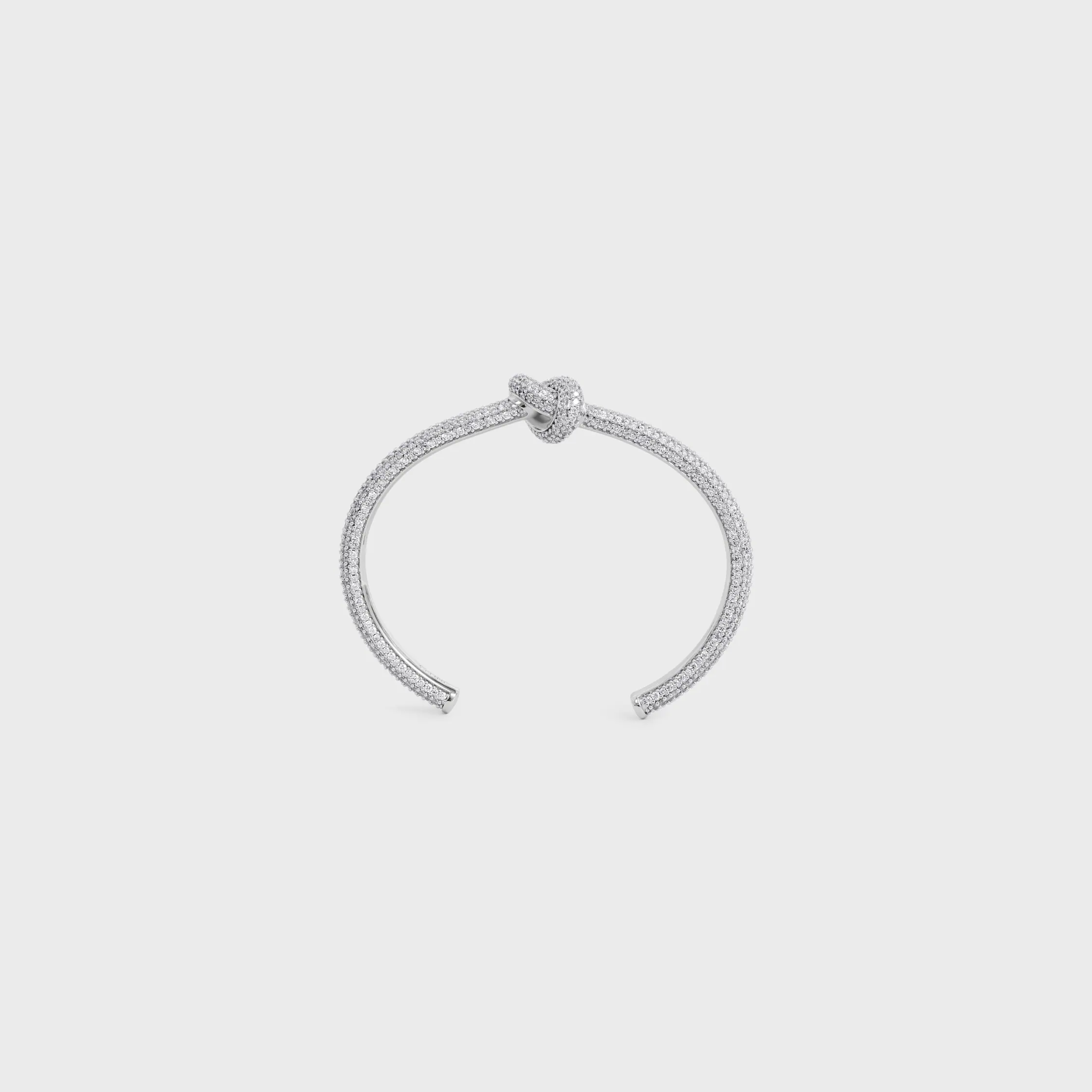 Knot Sparkle Cuff in Strass and Brass with Rhodium Finish