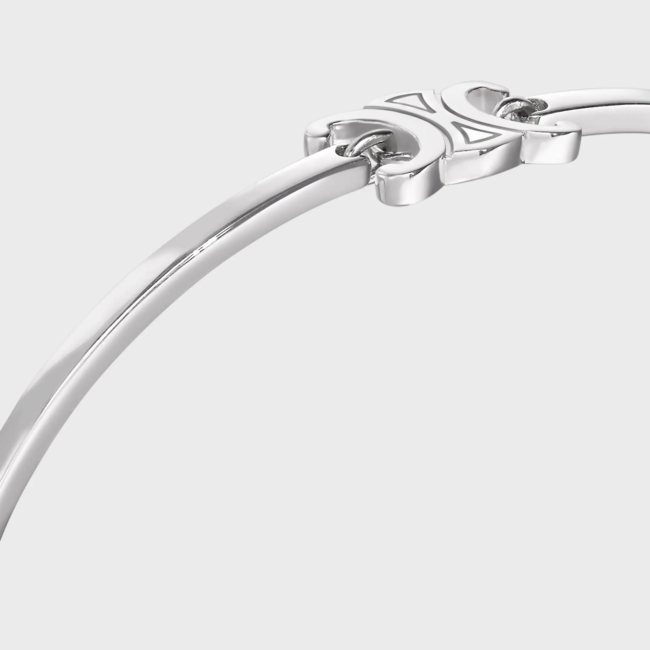 Triomphe Articulated Bracelet in Brass with Rhodium Finish