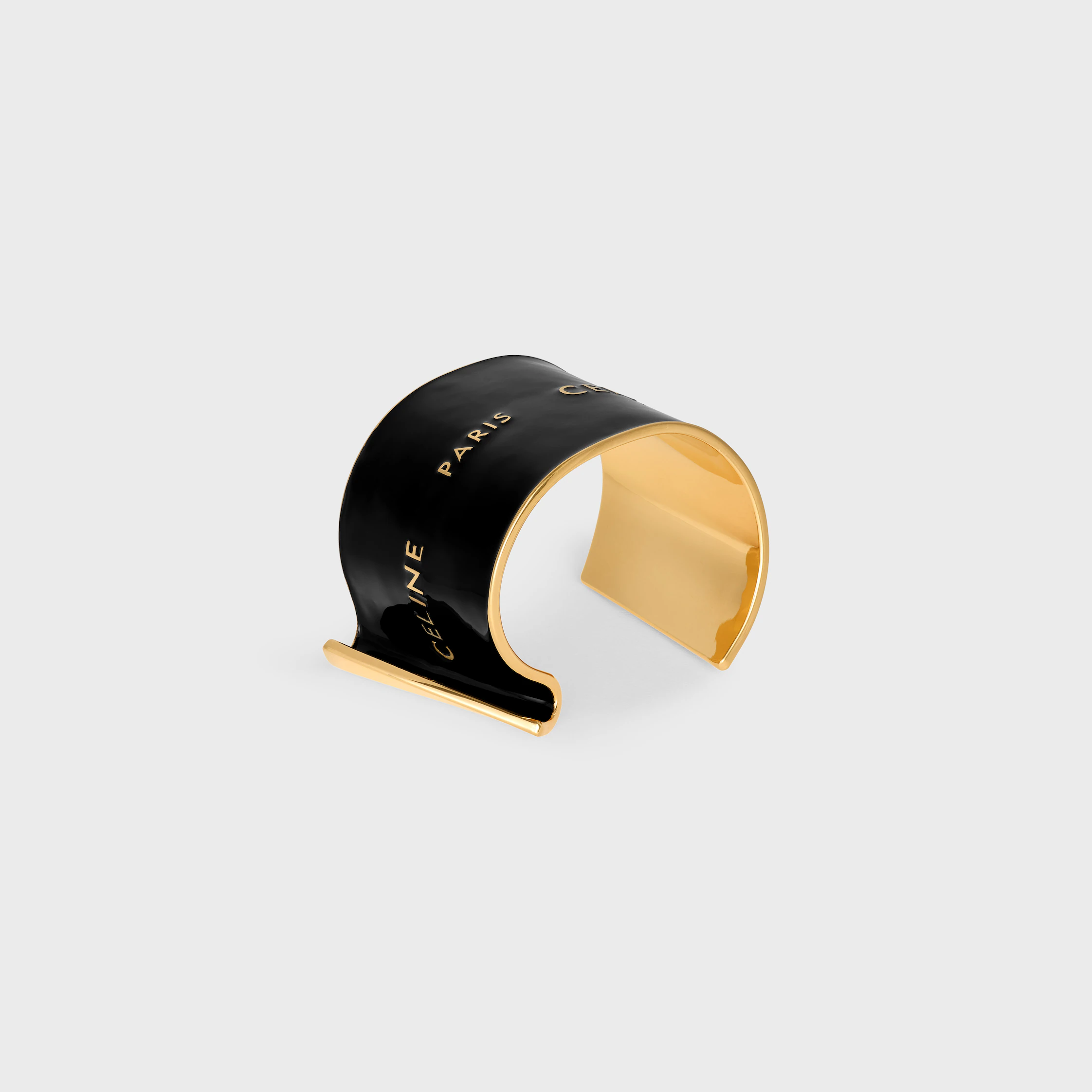 Celine Ribbon Large Cuff in Enamel and Brass with gold finish