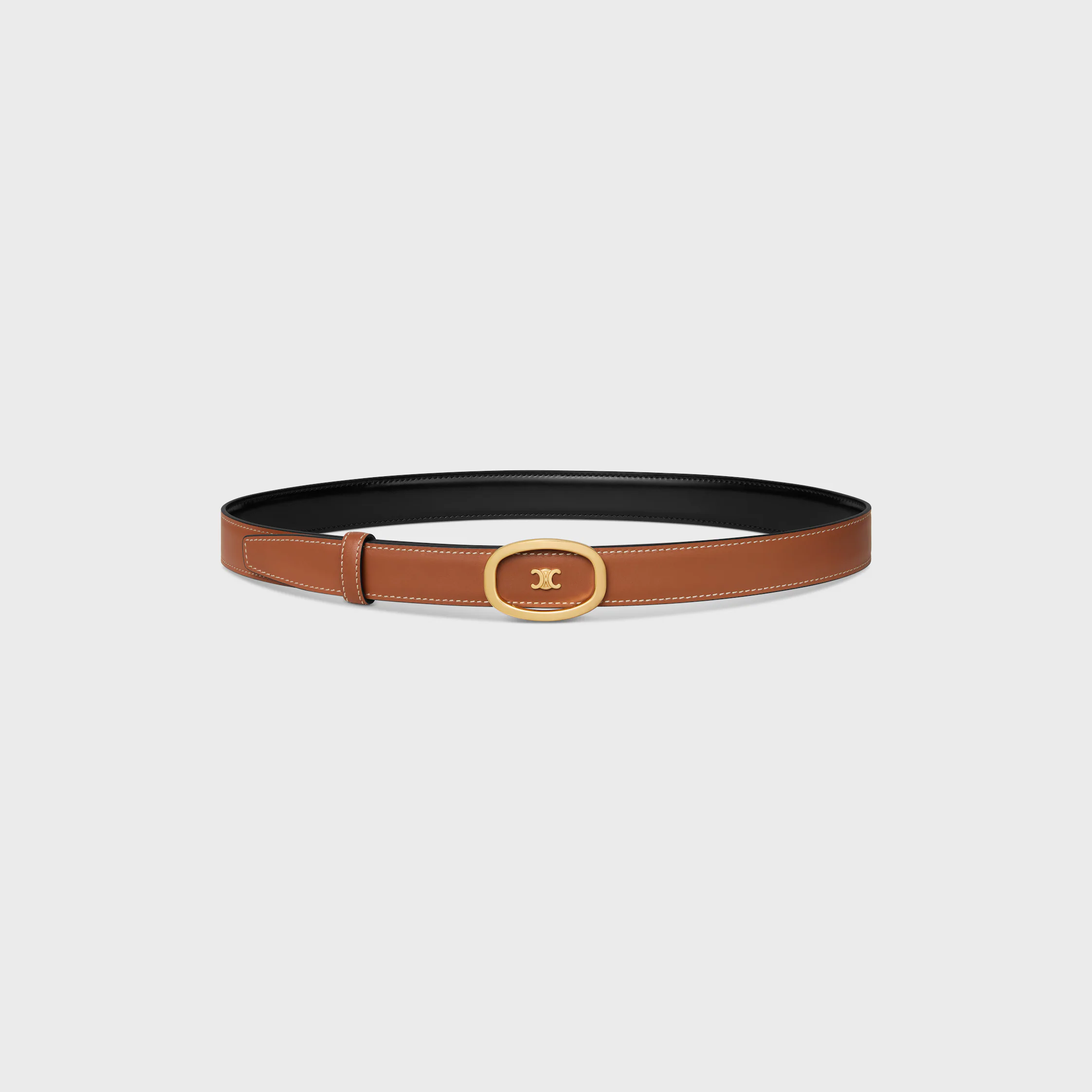 Medium 25MM Reversible Celine Alix Belt IN TAURILLON AND NATURAL CALFSKIN
