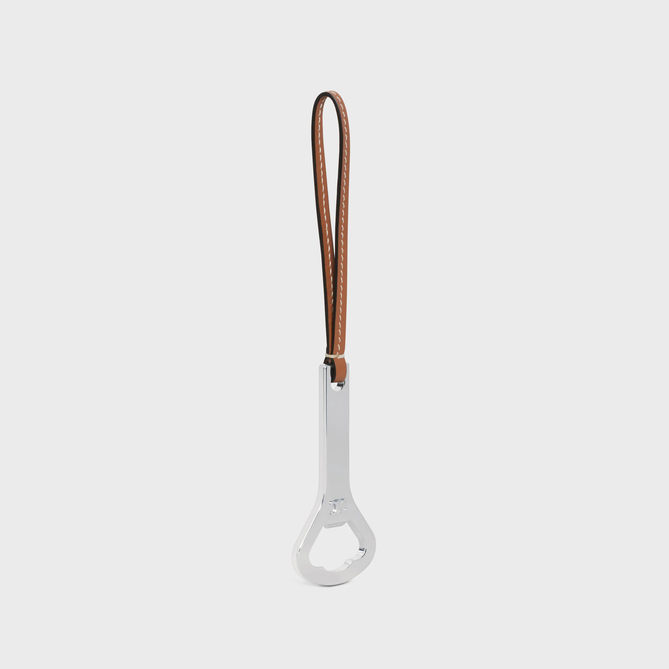 Triomphe Bottle Opener in Steel and calfskin