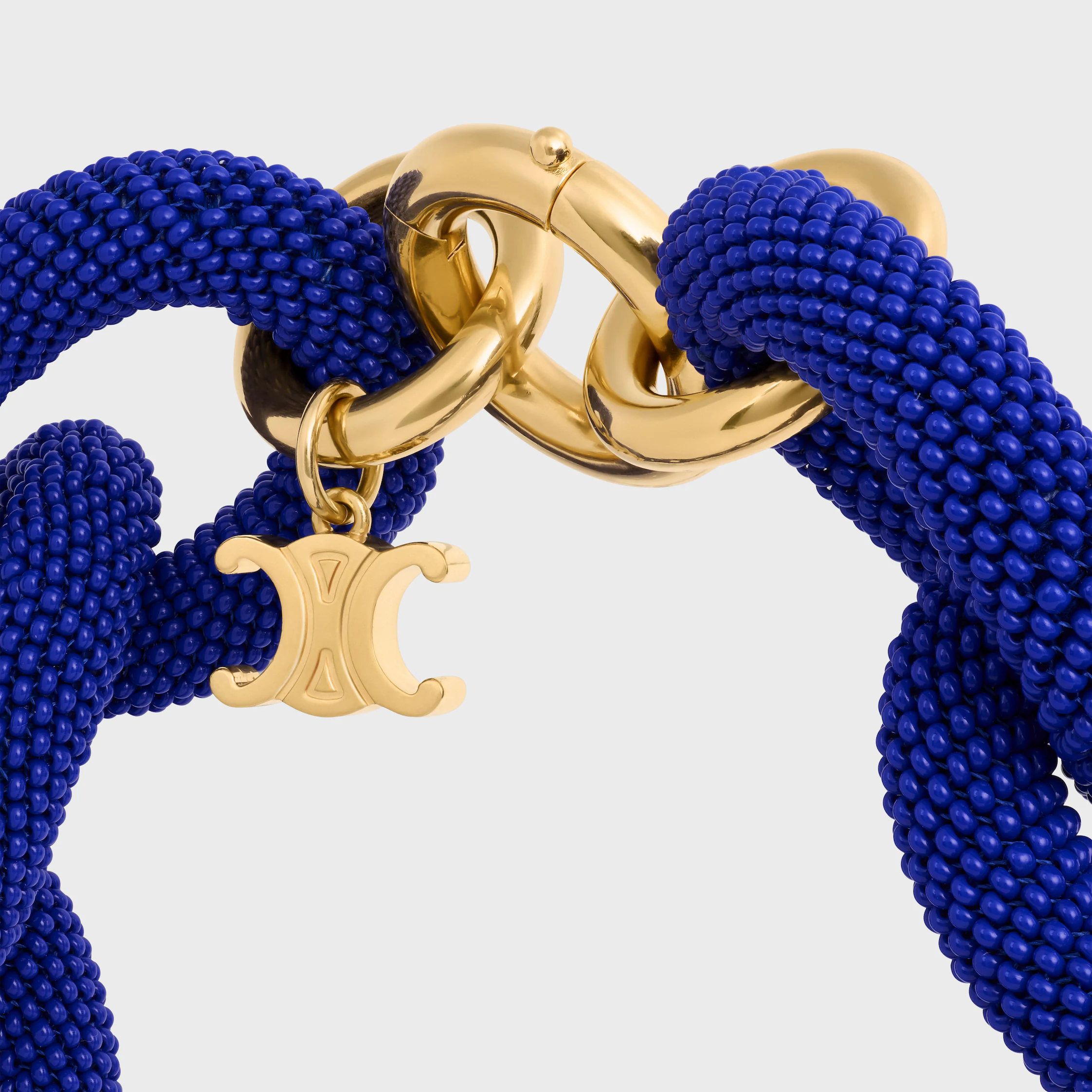 été Celine Links Necklace in Beads and Brass with Gold Finish