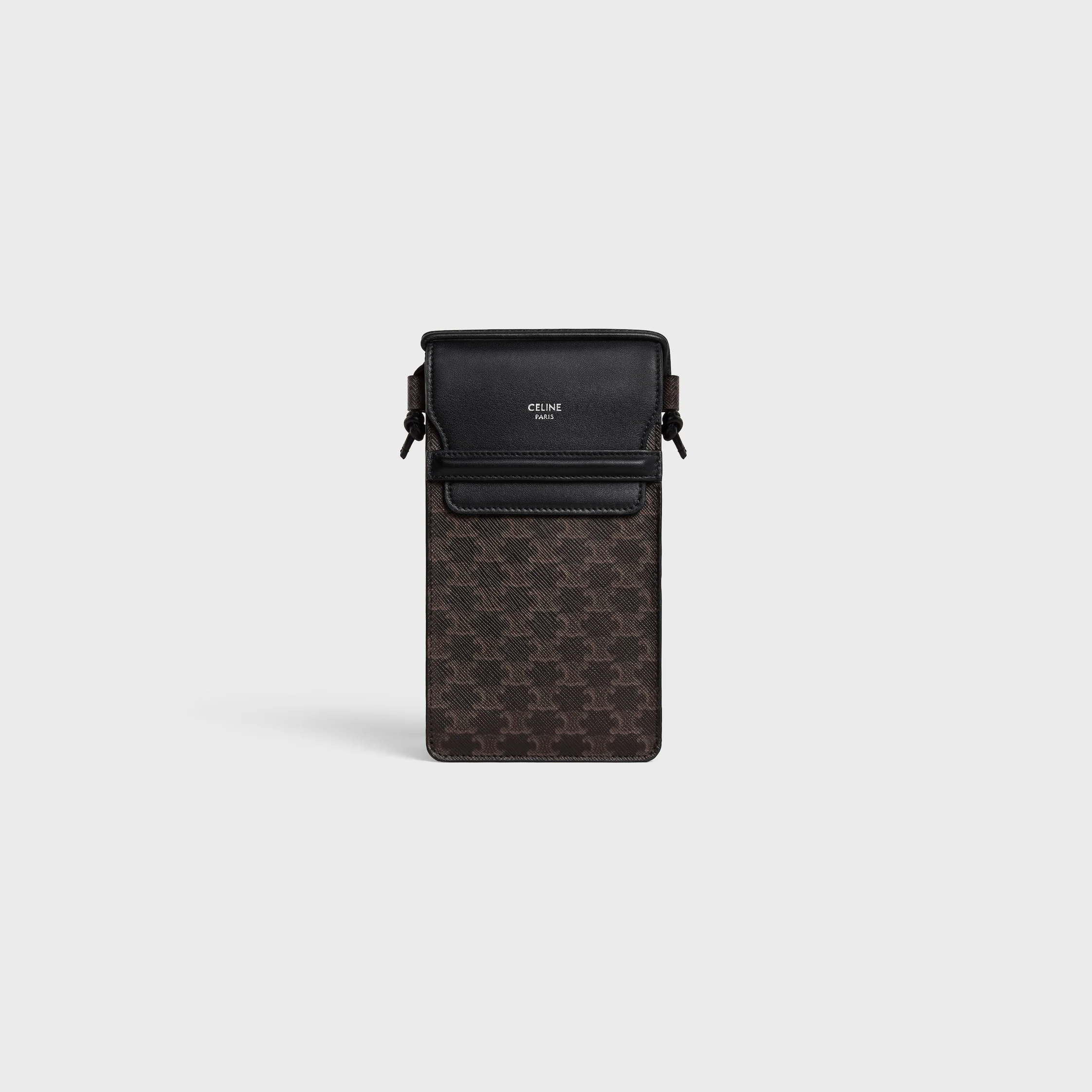 PHONE POUCH IN Triomphe Canvas and Lambskin