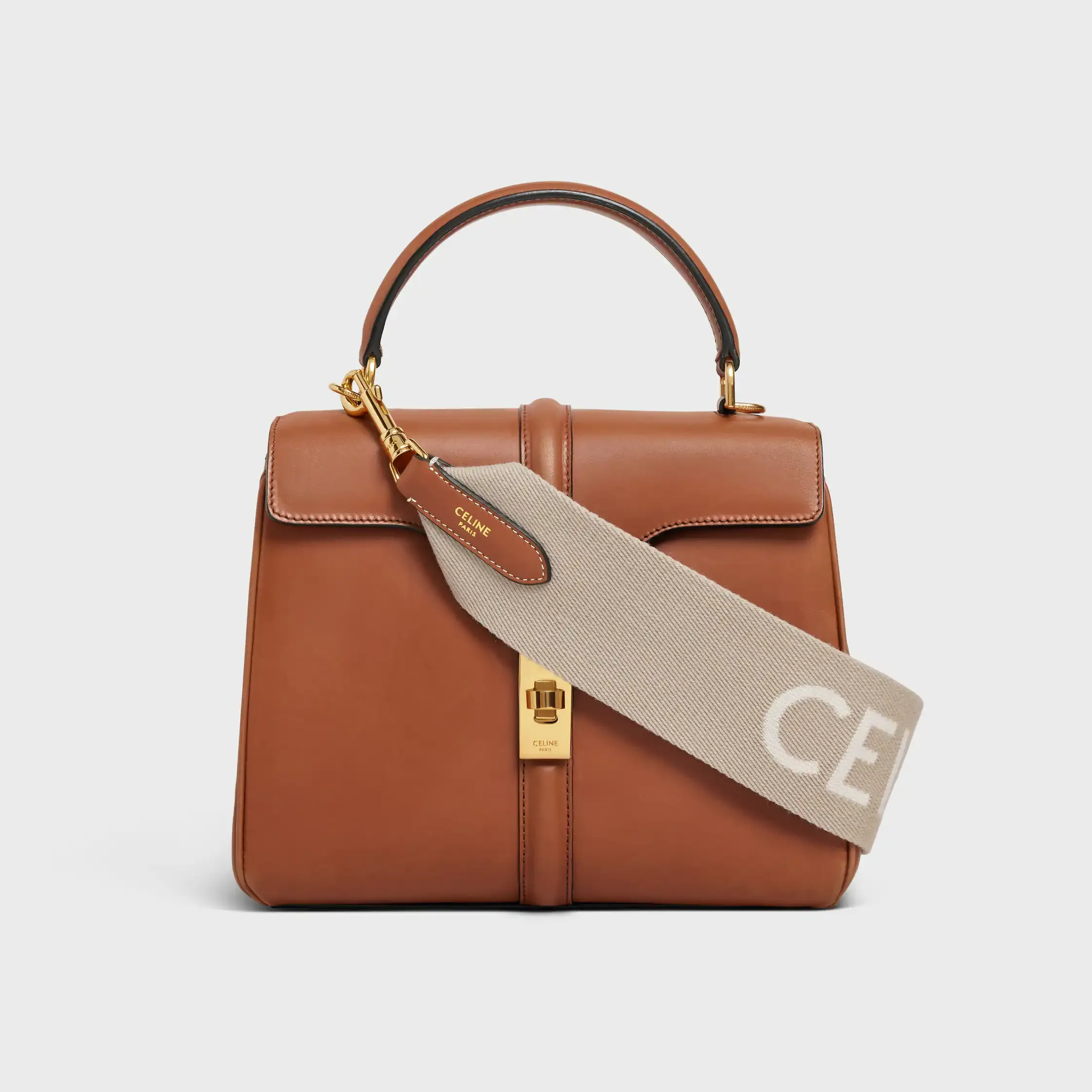 Short Strap in Wool with Celine jacquard with GOLD FINISHING