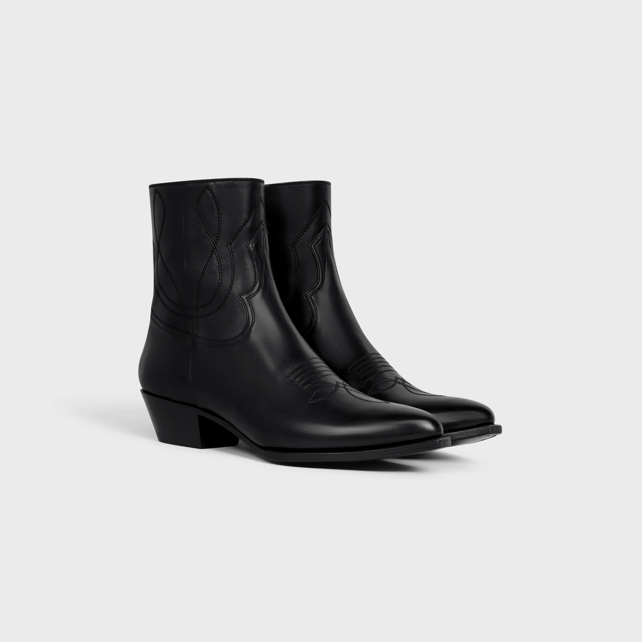 CELINE WESTERN ZIPPED BOOTS in Calfskin