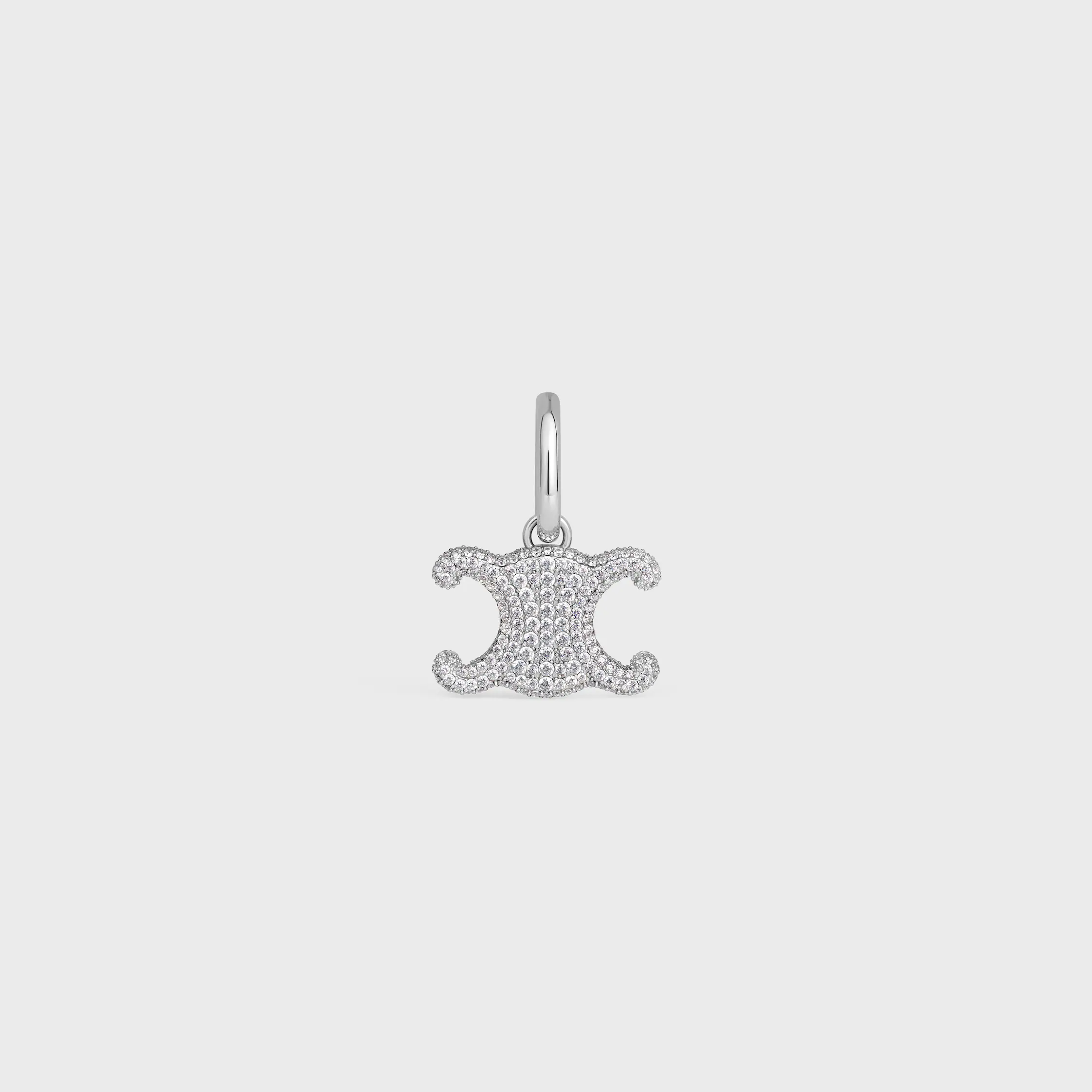 Celine Charms Triomphe in Strass and Brass with Rhodium Finish