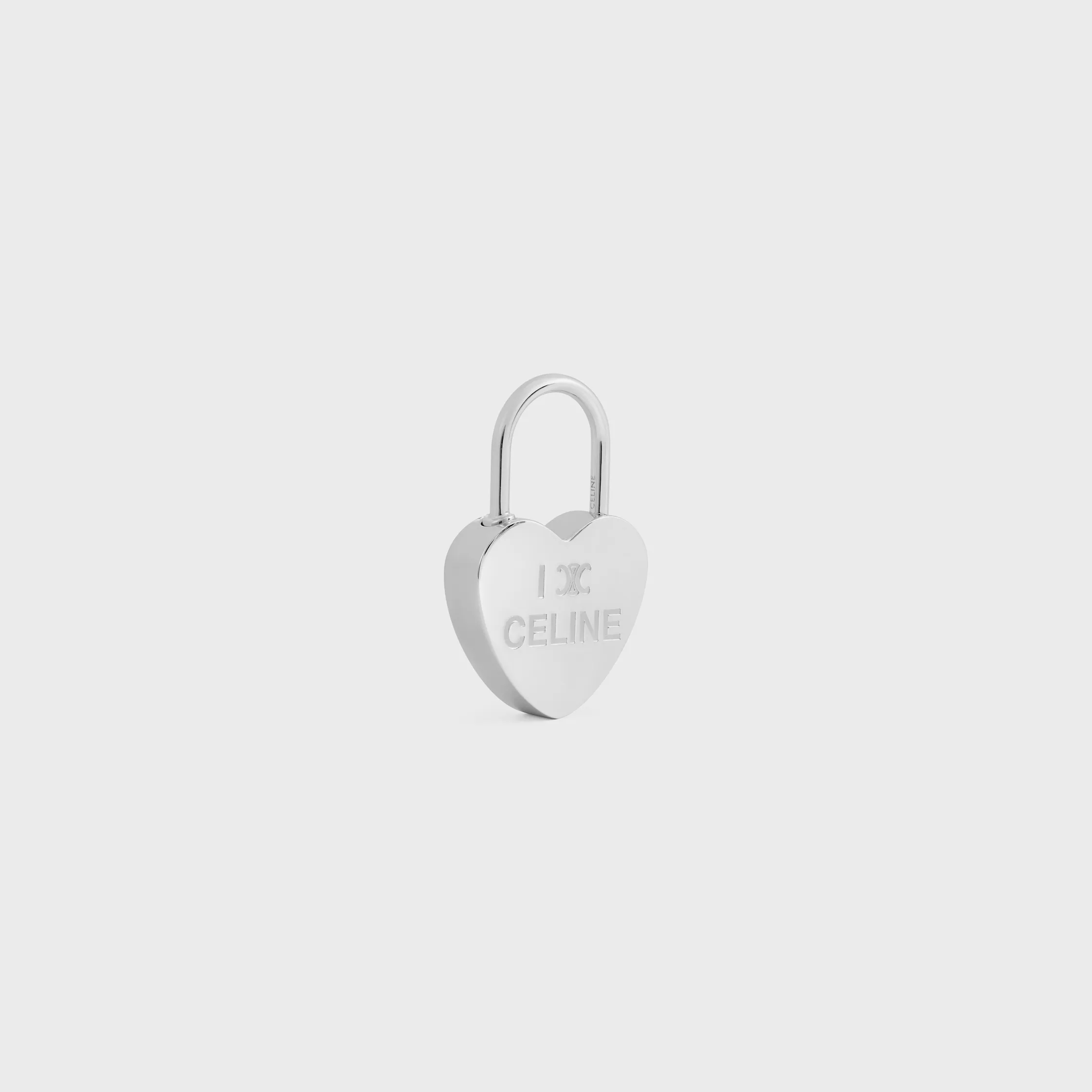 CHARMS HEART PADLOCK IN BRASS WITH RHODIUM FINISH