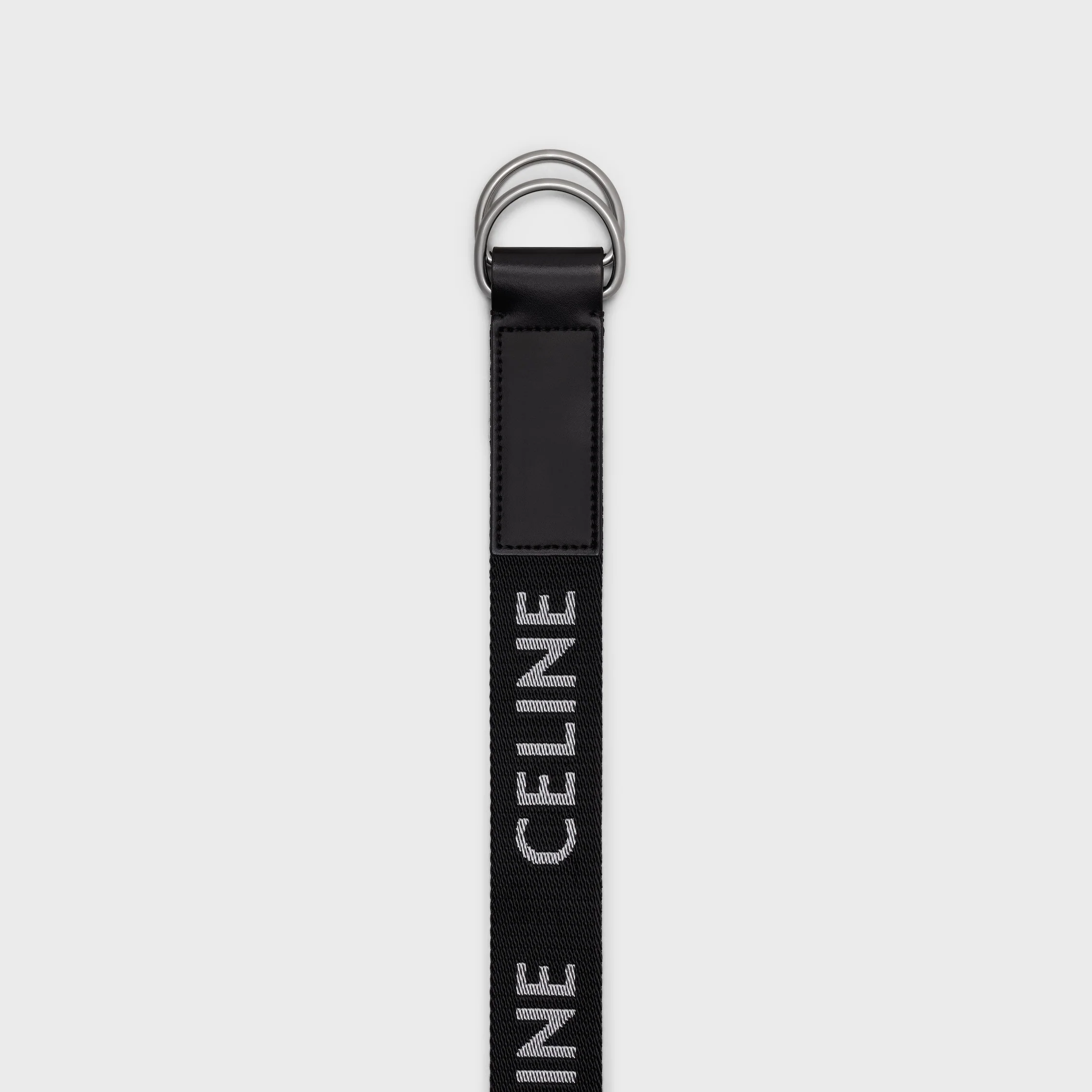LARGE 30MM DOUBLE RING BELT IN Jacquard Textile and Calfskin