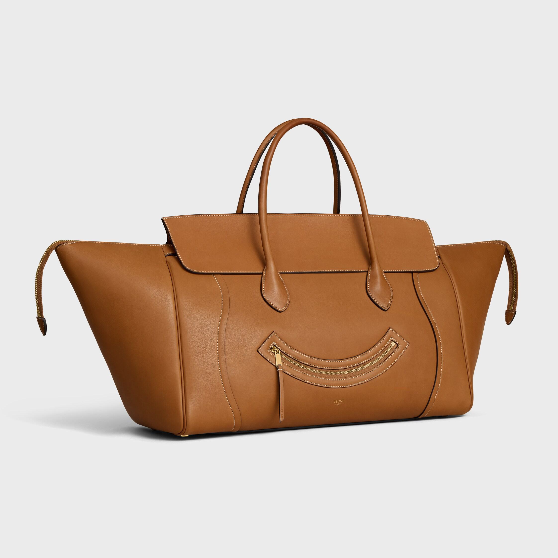 BIG SMILE LUGGAGE IN Natural Supple Calfskin