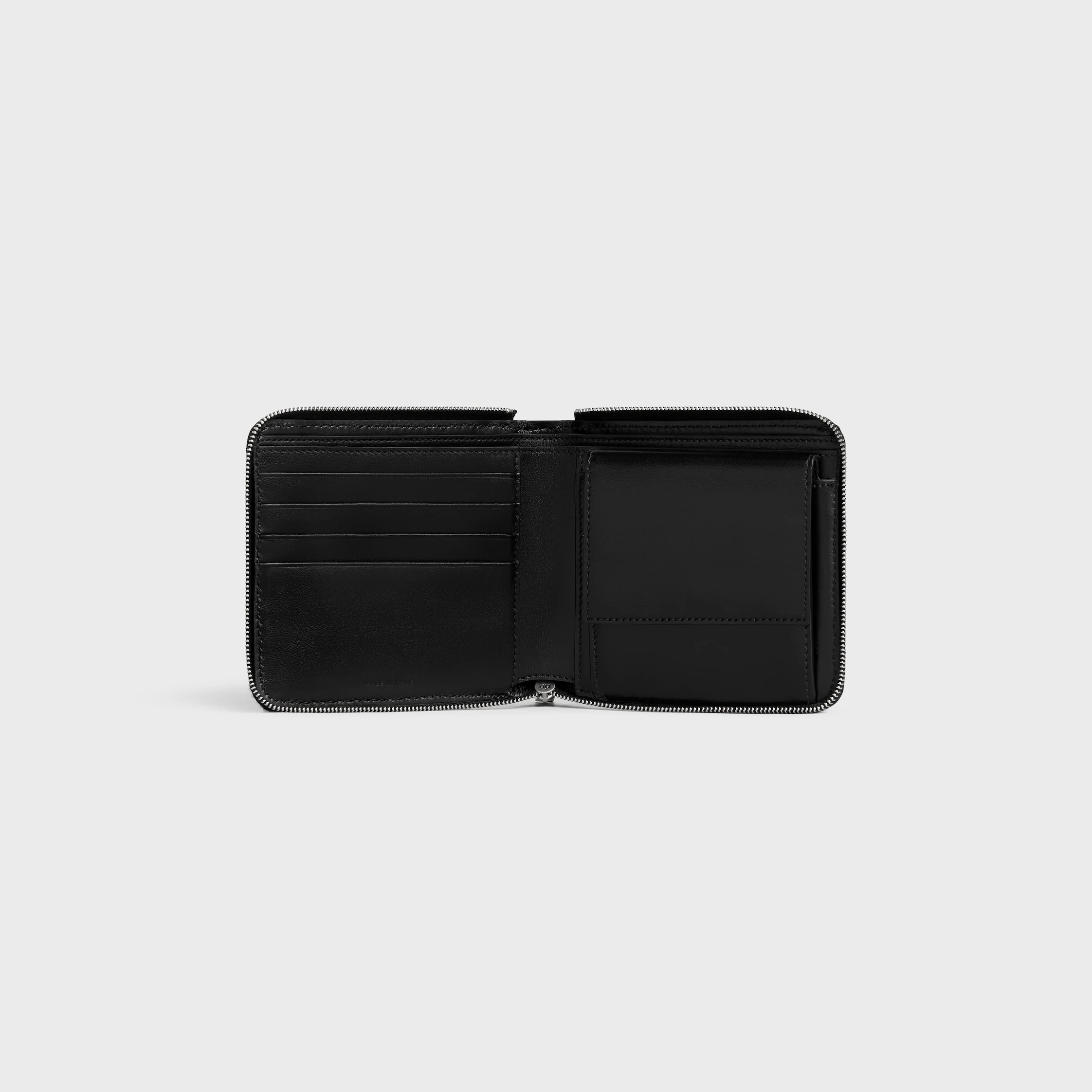 zipped bi-fold wallet IN grained calfskin