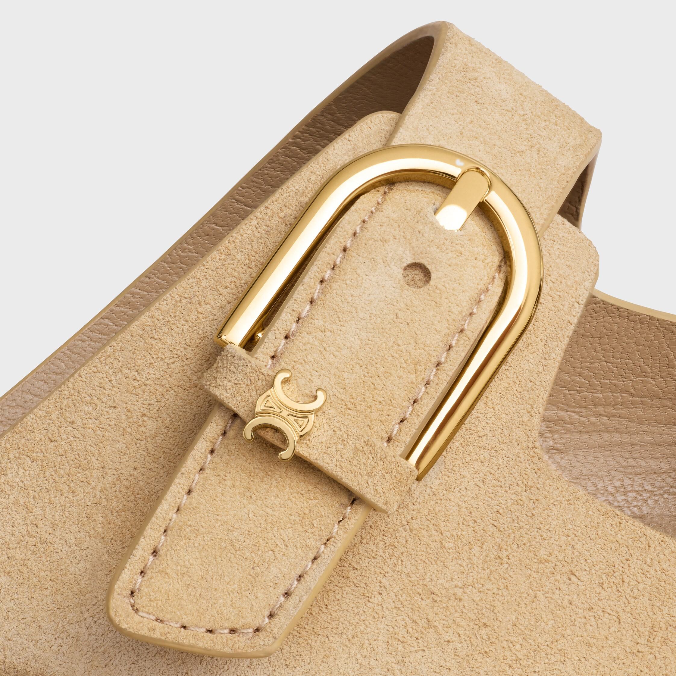 CLEO - DOUBLE STRAP SANDAL IN SUEDE CALFSKIN