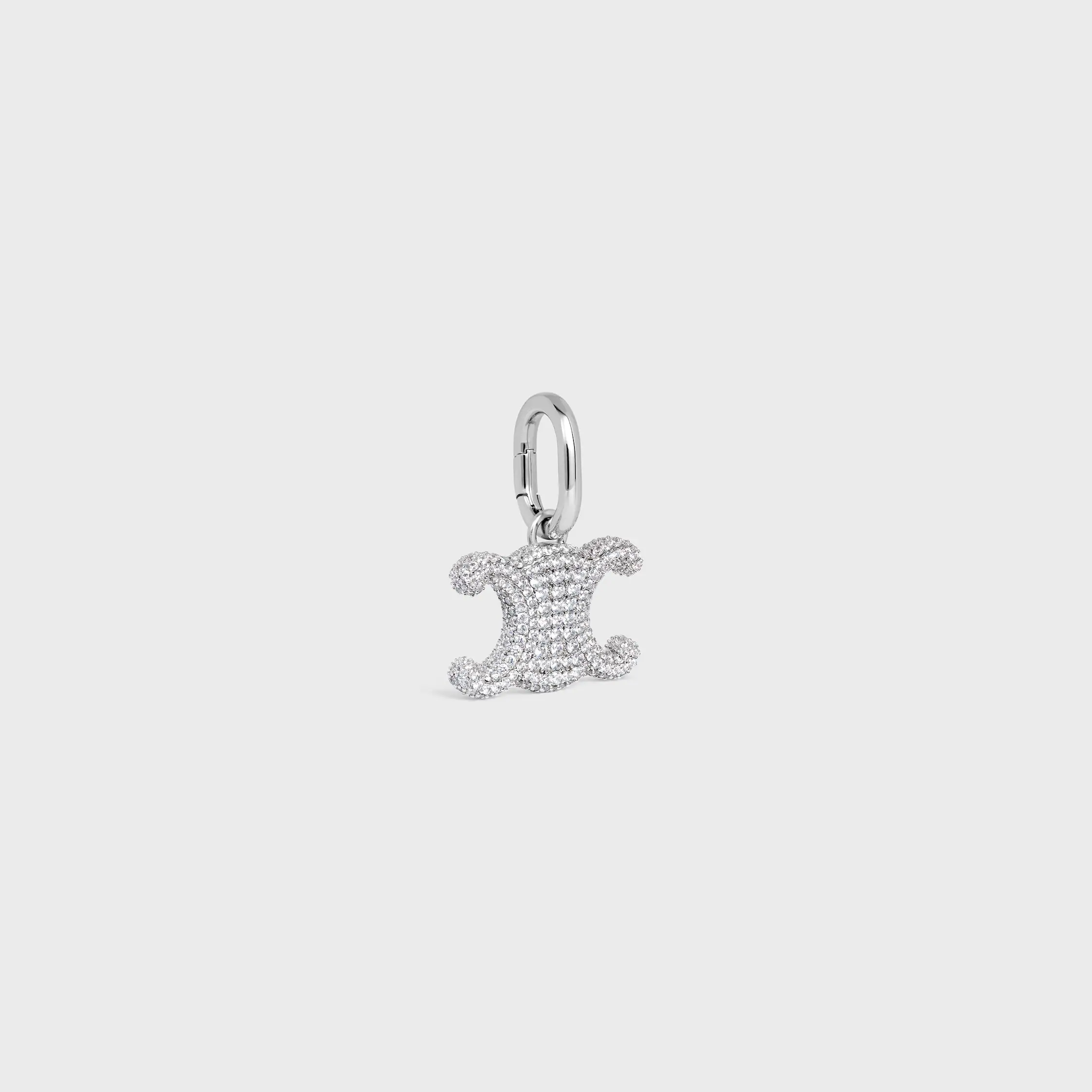 Celine Charms Triomphe in Strass and Brass with Rhodium Finish