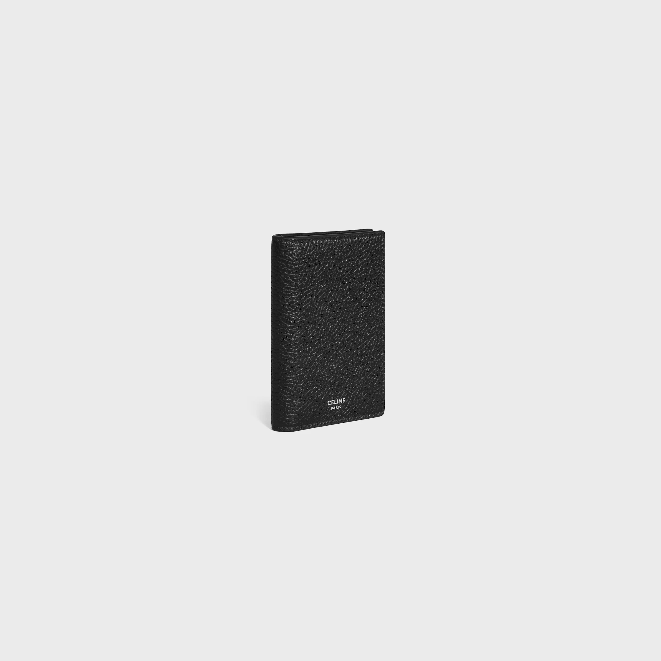 VERTICAL CARD HOLDER IN GRAINED CALFSKIN