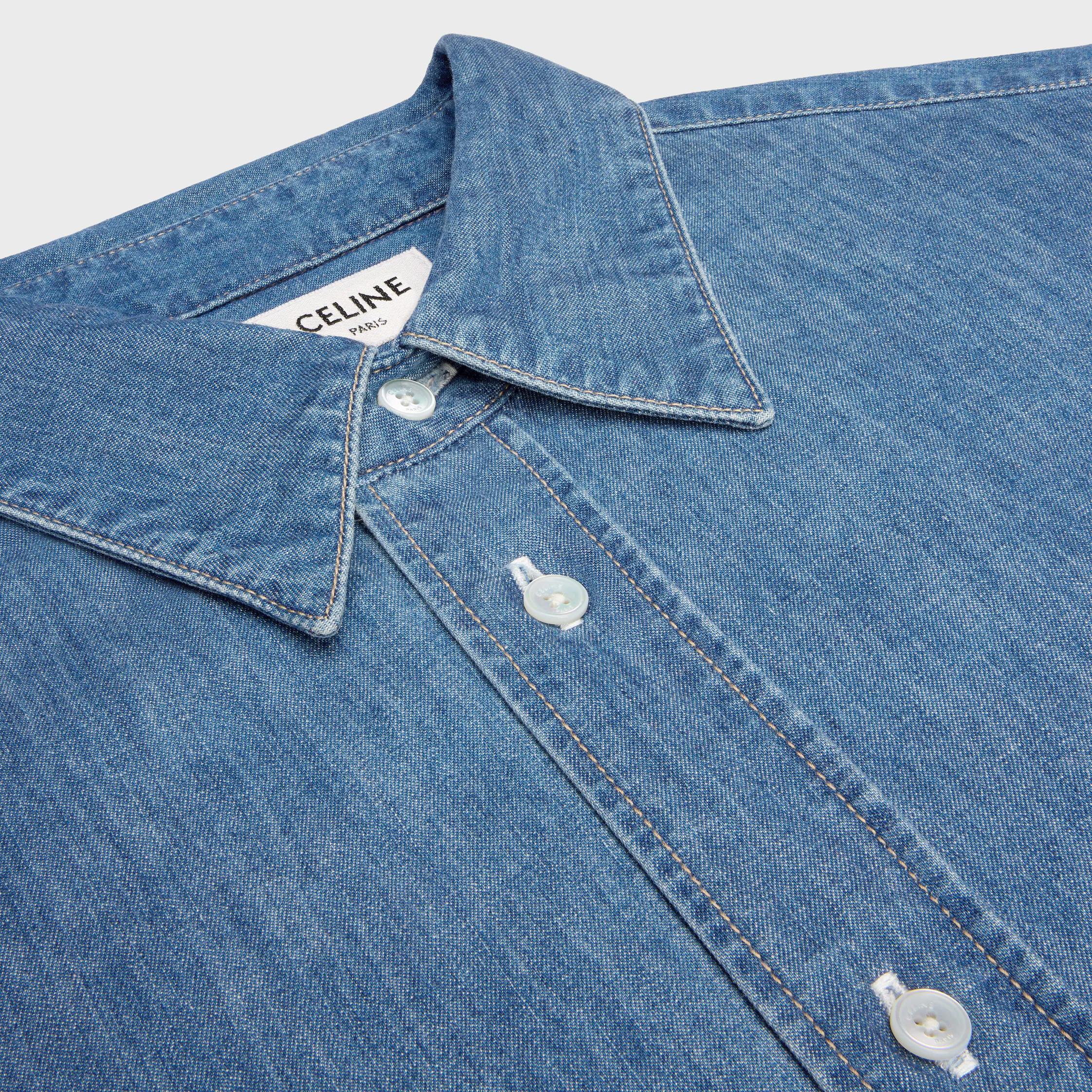 short-sleeved shirt IN cotton denim