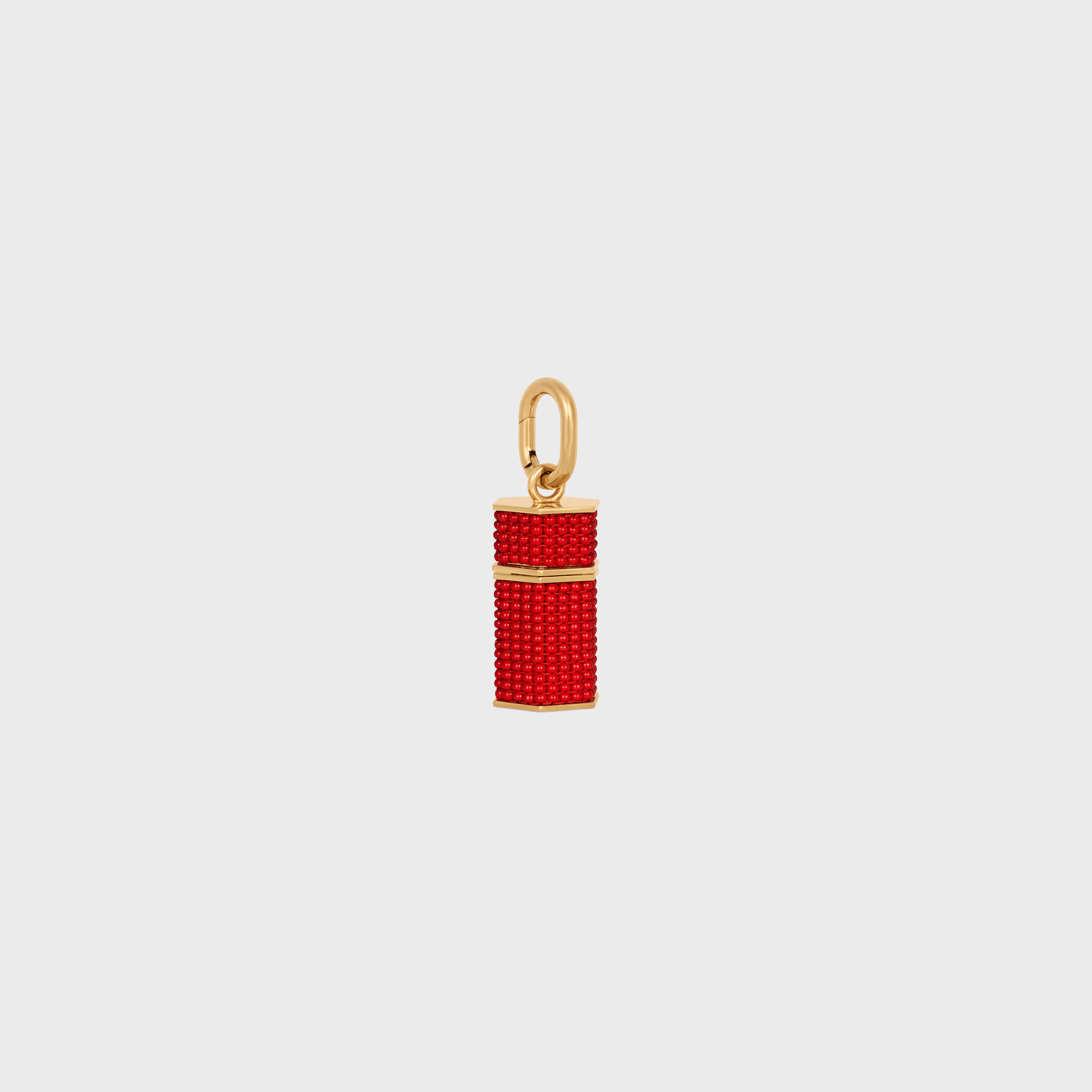 Celine Charms Column Beaded Box in Beads and Brass with Gold Finish
