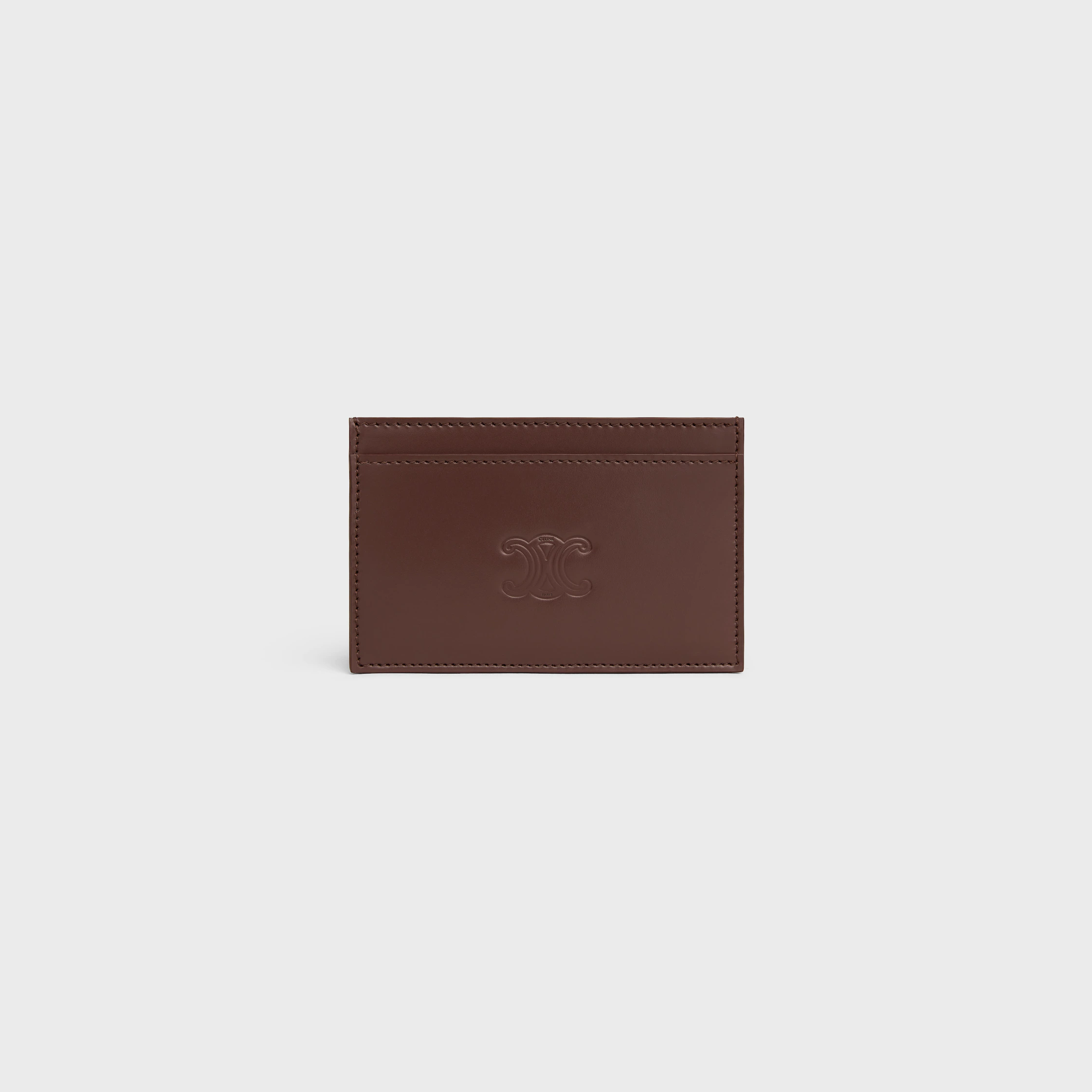 Card holder in Satinated calfskin with triomphe embossed