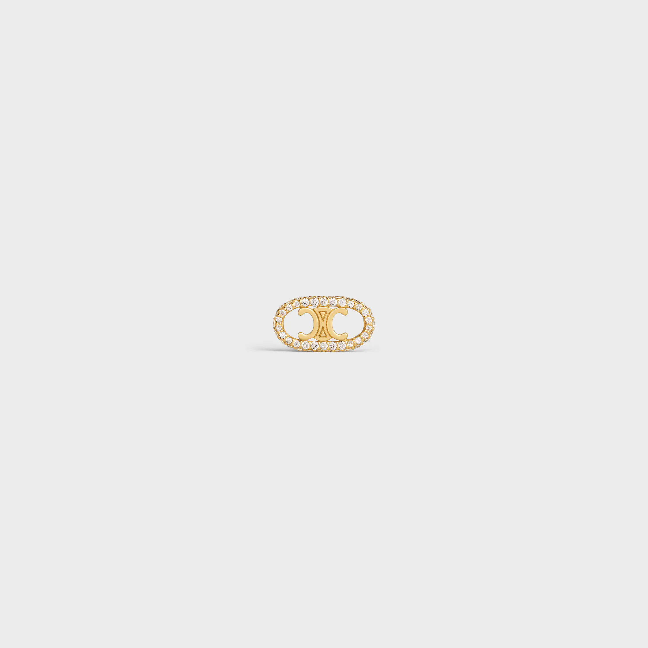 Maillon Triomphe Stud in Yellow Gold and Diamonds