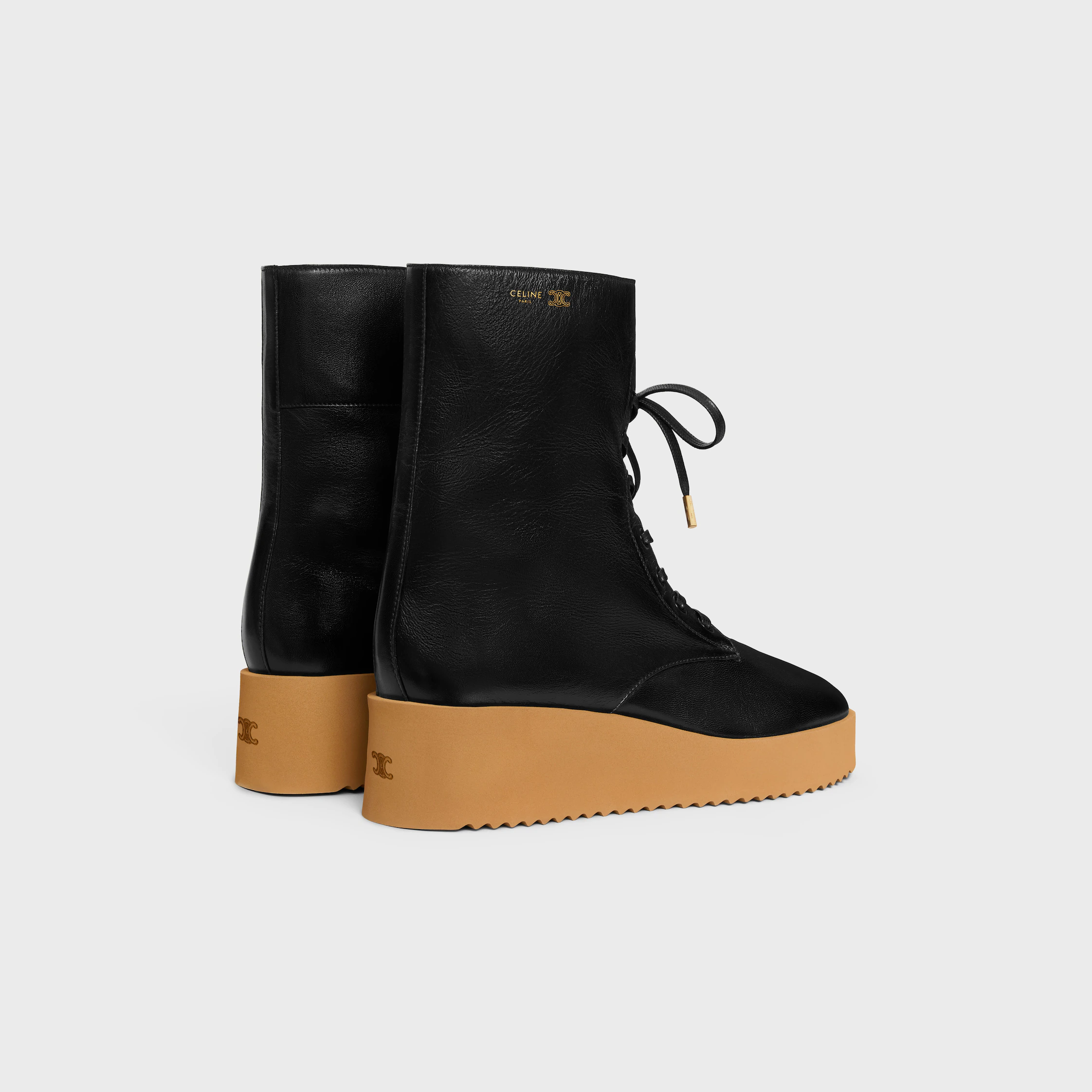 AUSTIN LACE-UP BOOT IN SHINY CALFSKIN