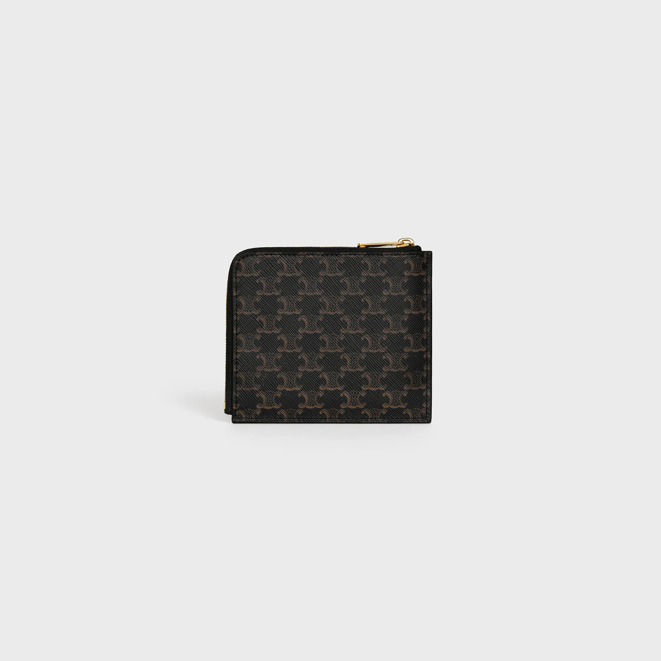 Zipped Purse with card holder IN Triomphe Canvas and Lambskin