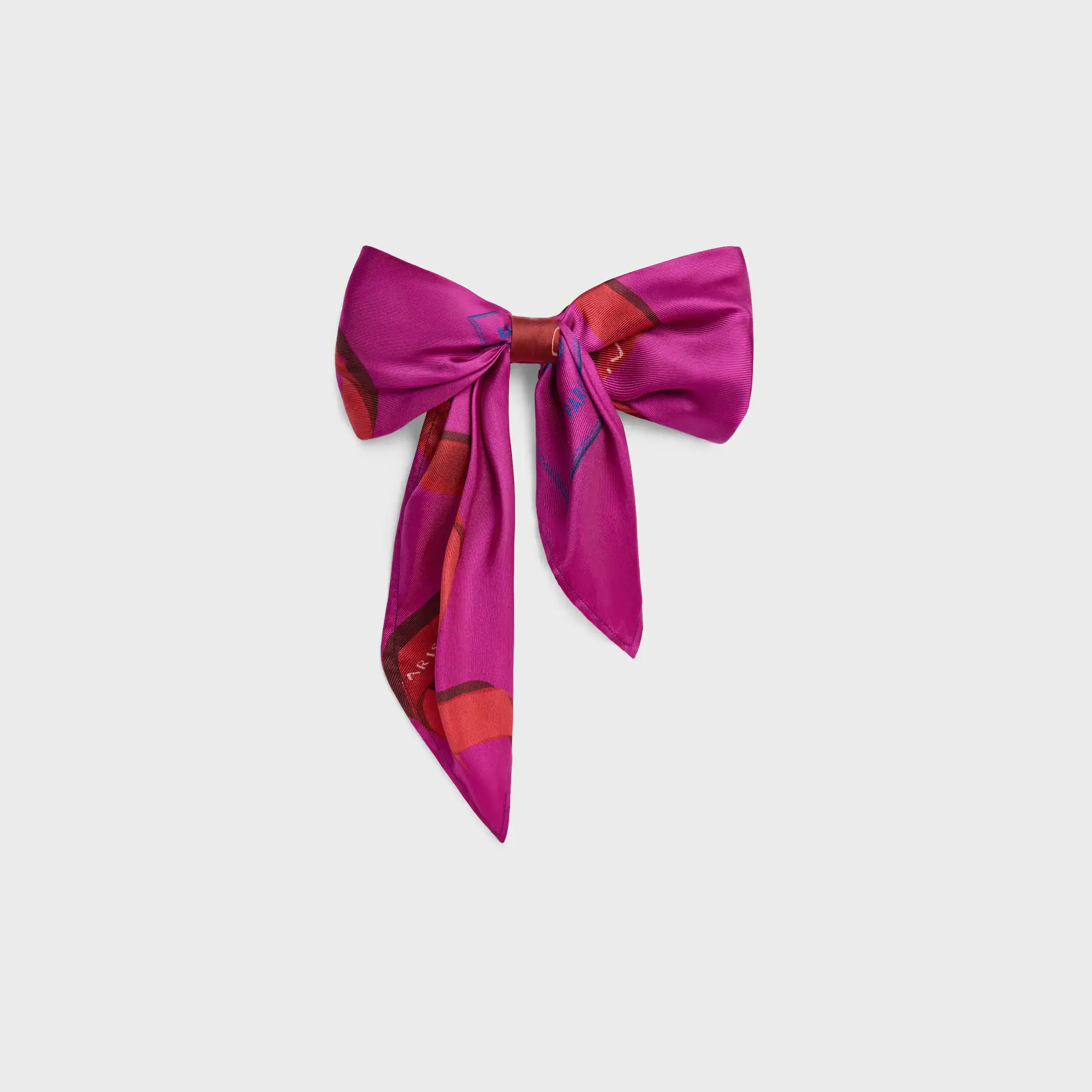 Celine Big Ribbon Hair Clip in Silk and Steel