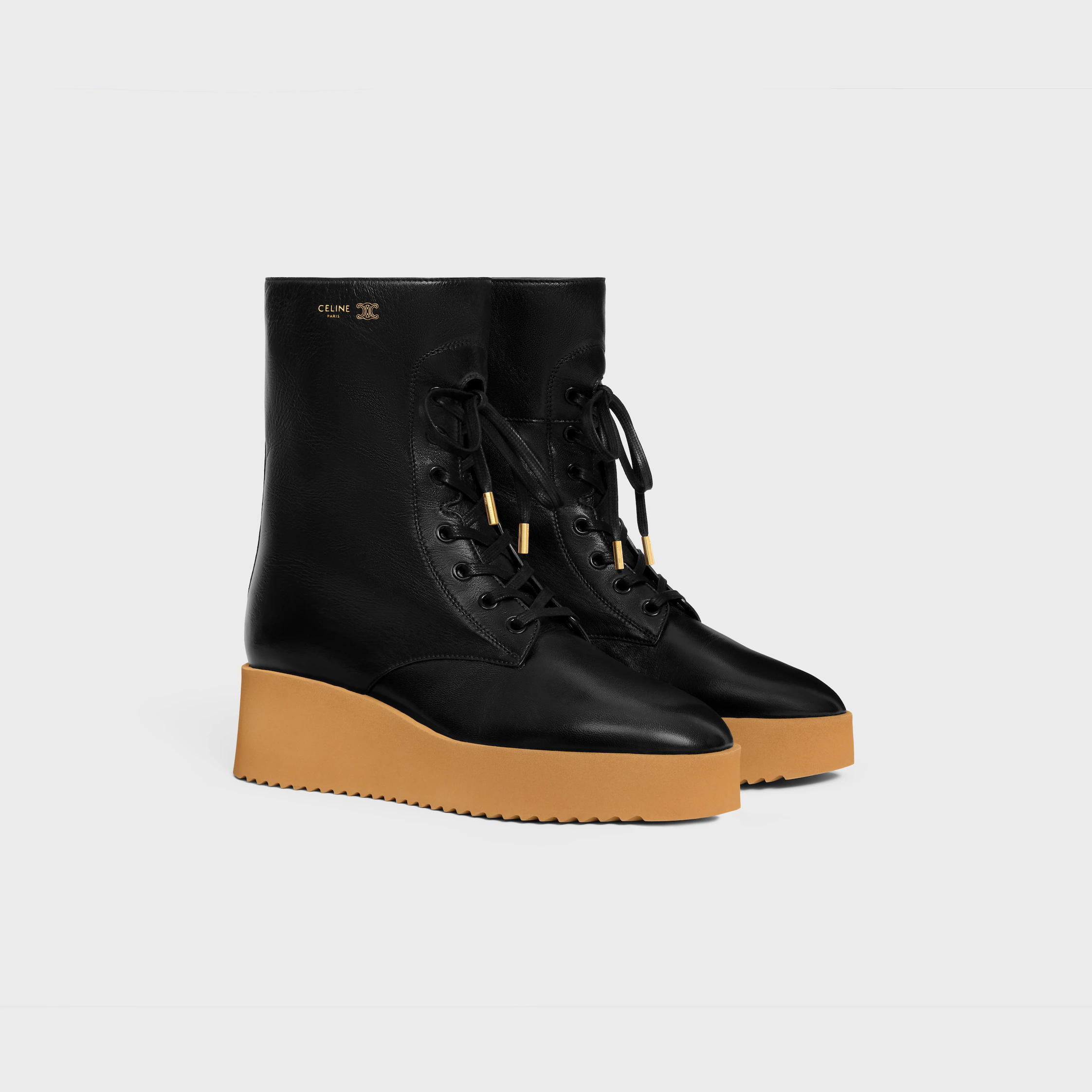 AUSTIN LACE-UP BOOT IN SHINY CALFSKIN