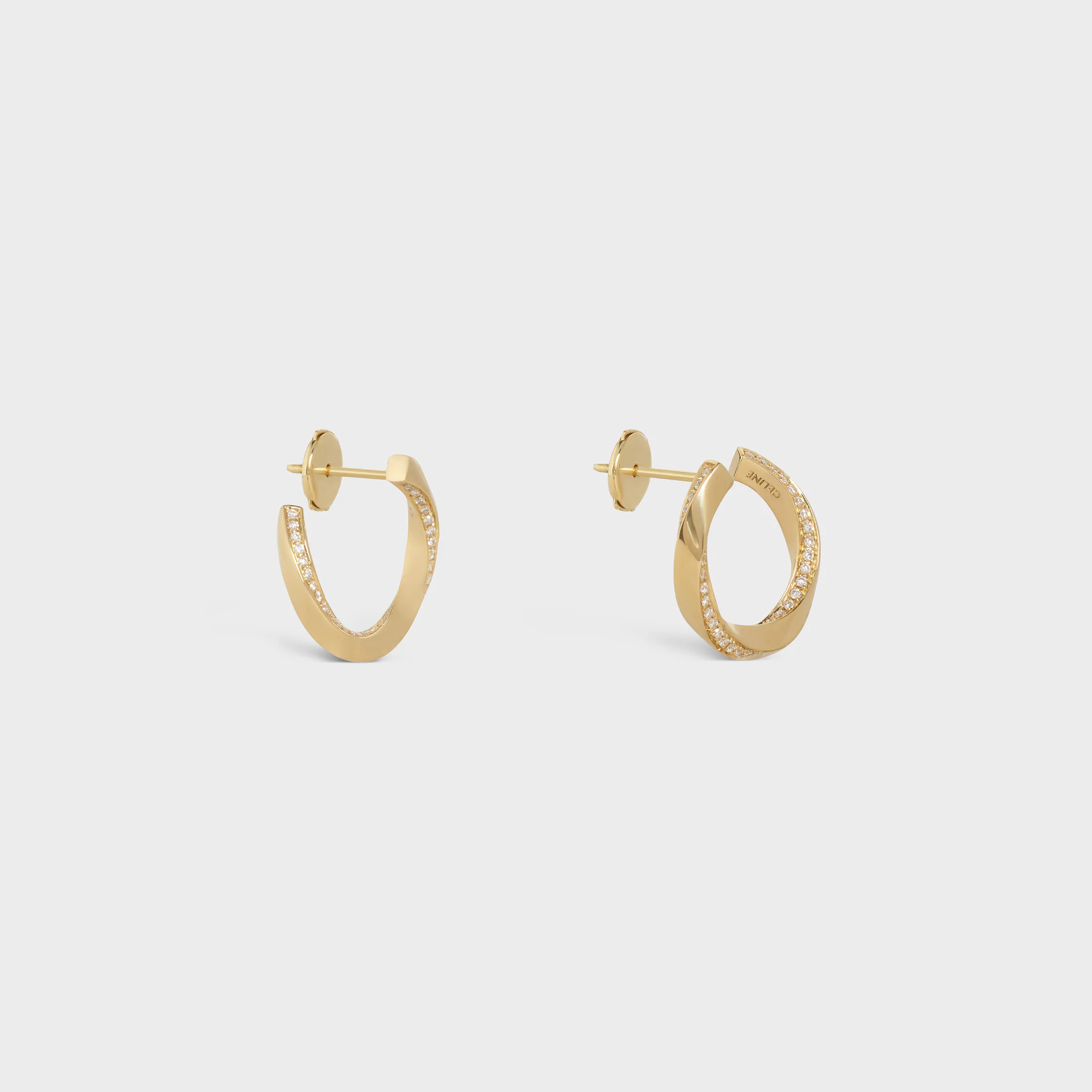 Torsion Earrings in Yellow Gold and Diamonds