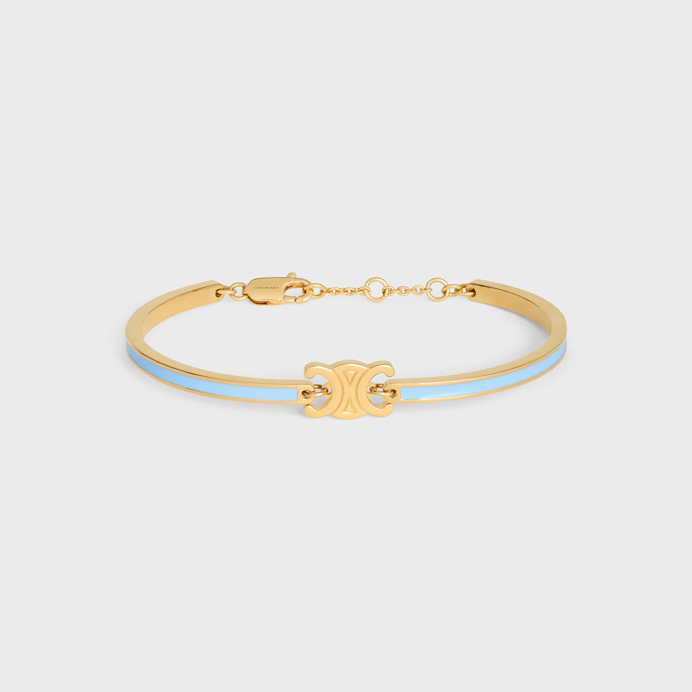 Triomphe Articulated Bracelet in Enamel and Brass with Gold Finish