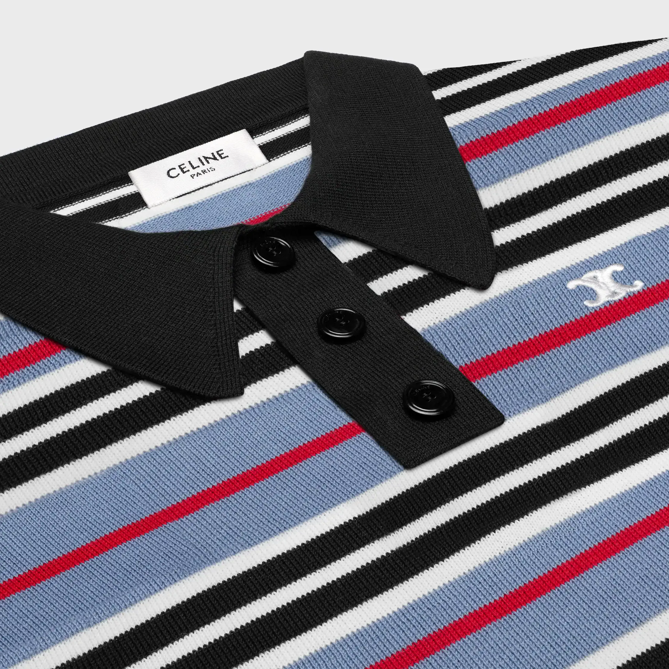 cropped polo IN striped cotton