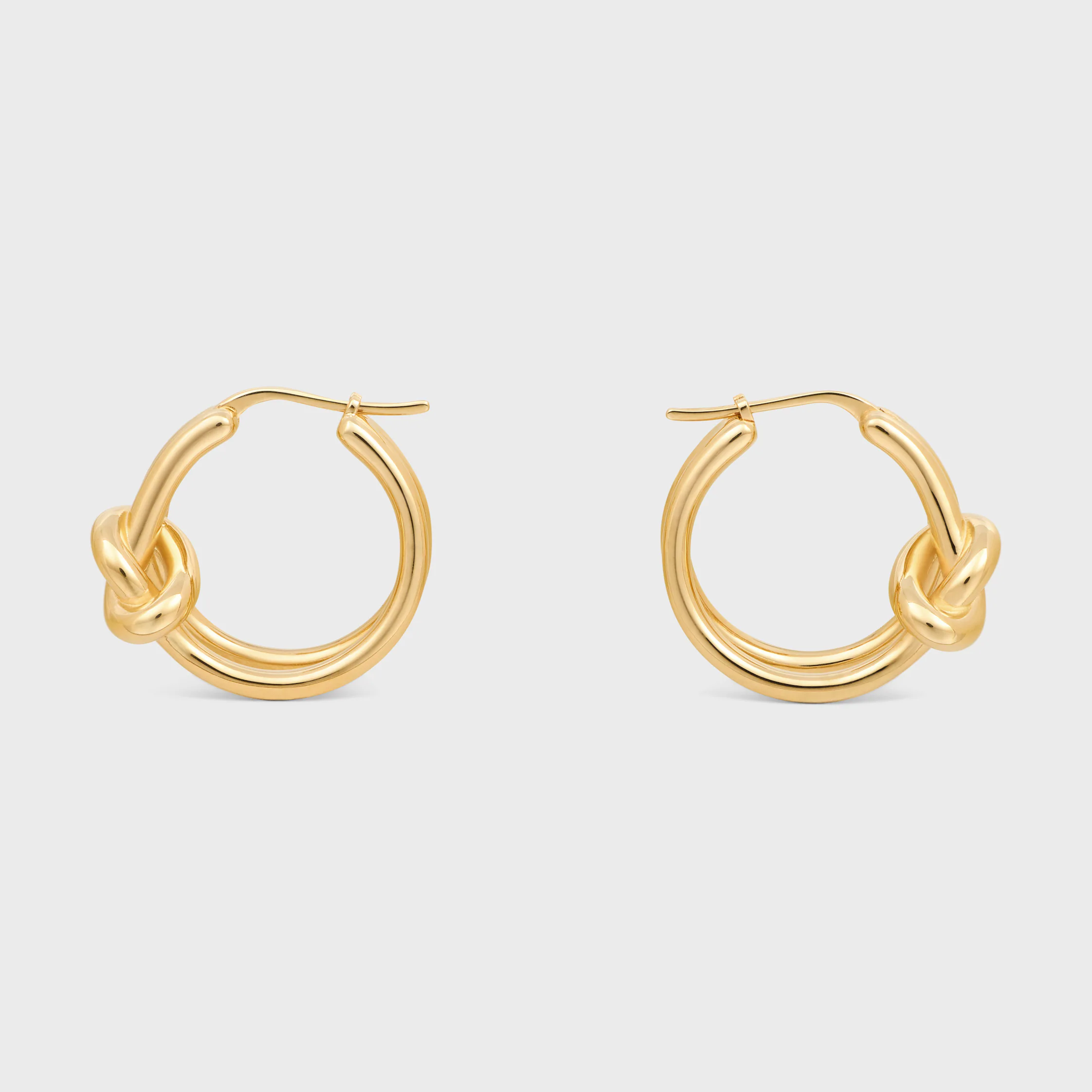 Knot Double Hoops in Brass with Gold Finish