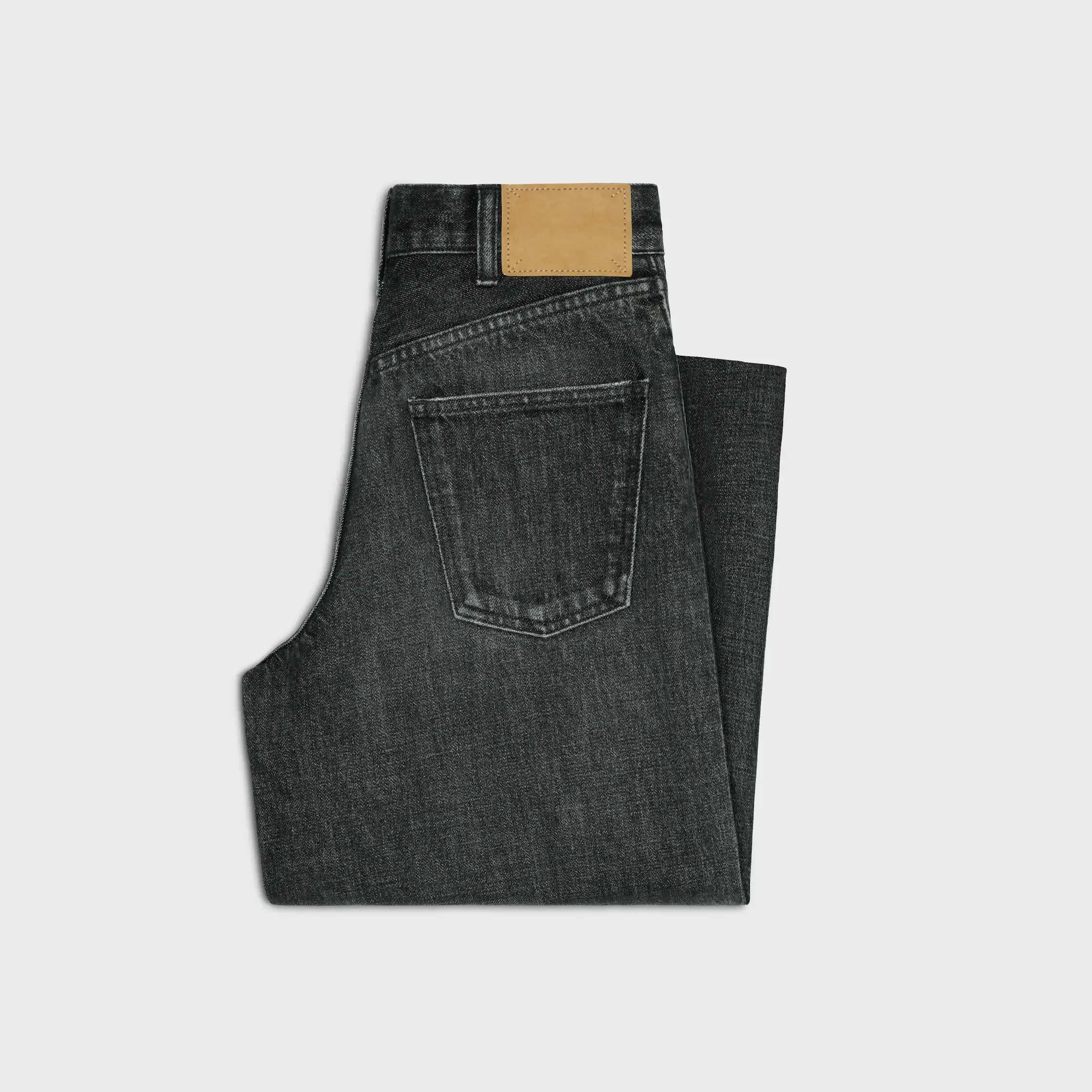 flared surf jeans in black ice rinse denim