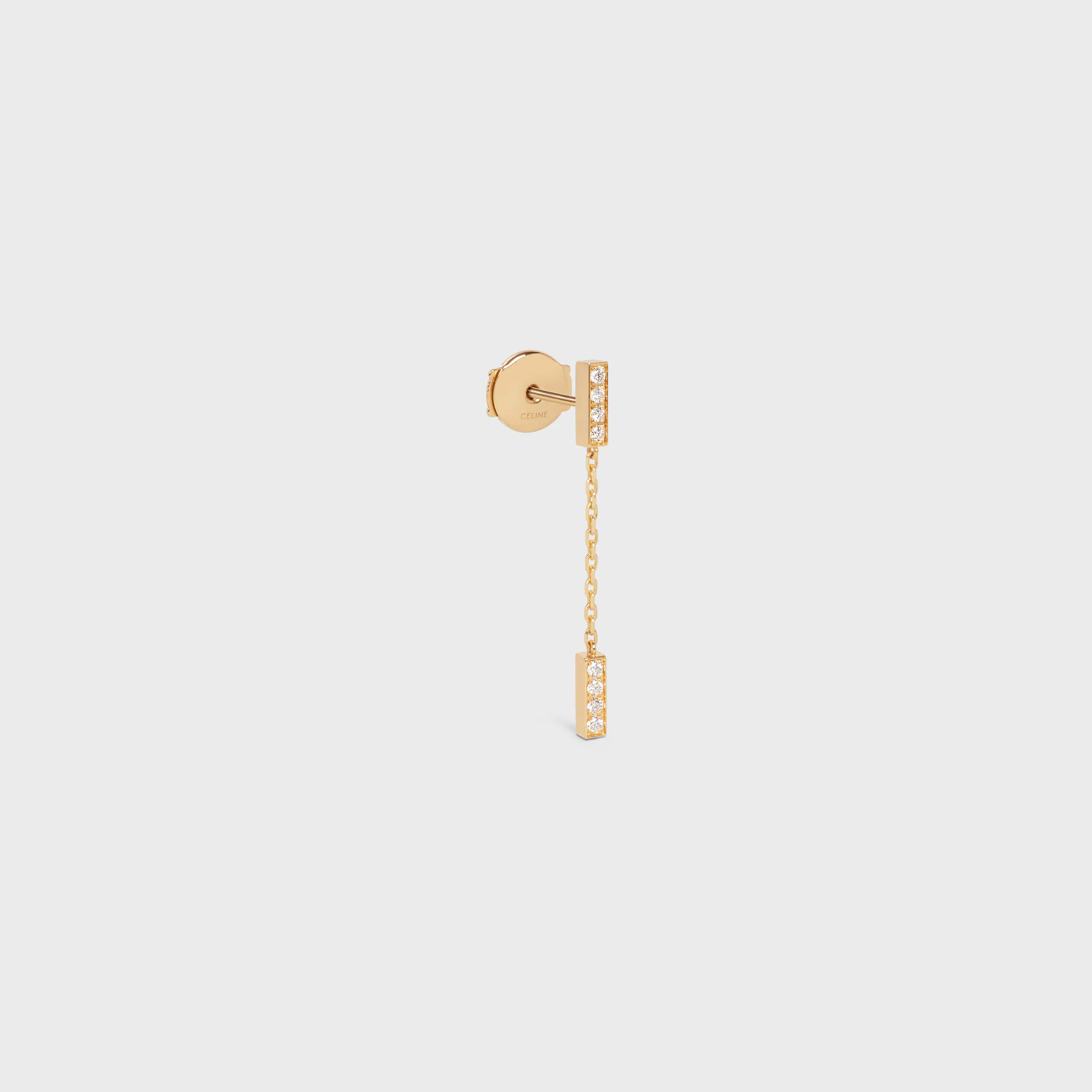 Celine Line Double Earring in Yellow Gold and Diamonds