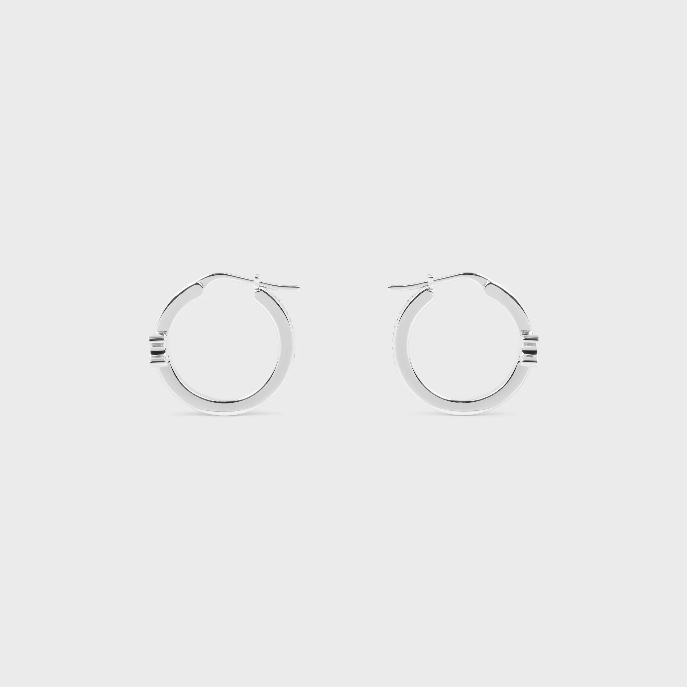 Triomphe Sparkle Hoops in Strass and Brass with Rhodium Finish
