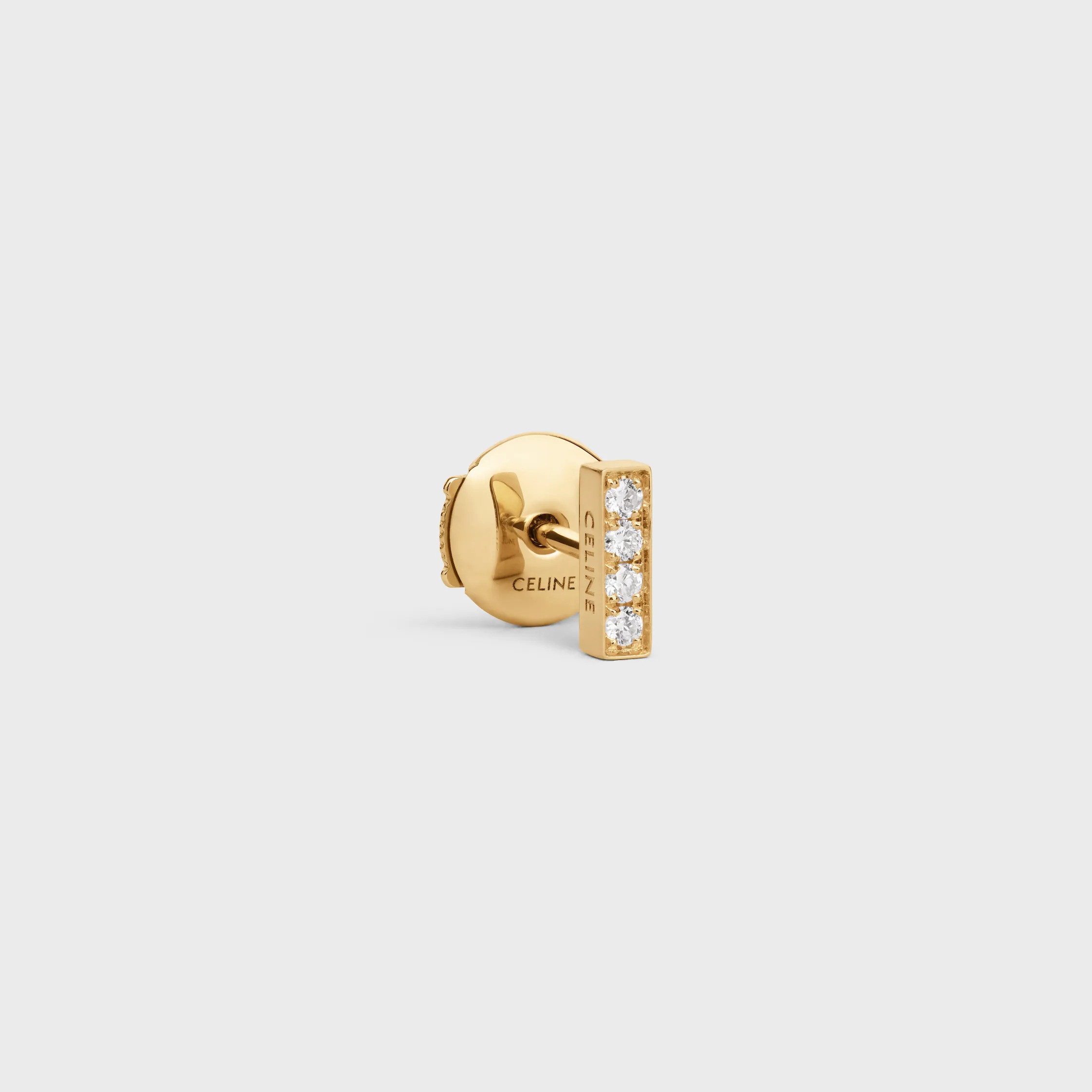 Celine Line Stud in Yellow Gold and Diamonds