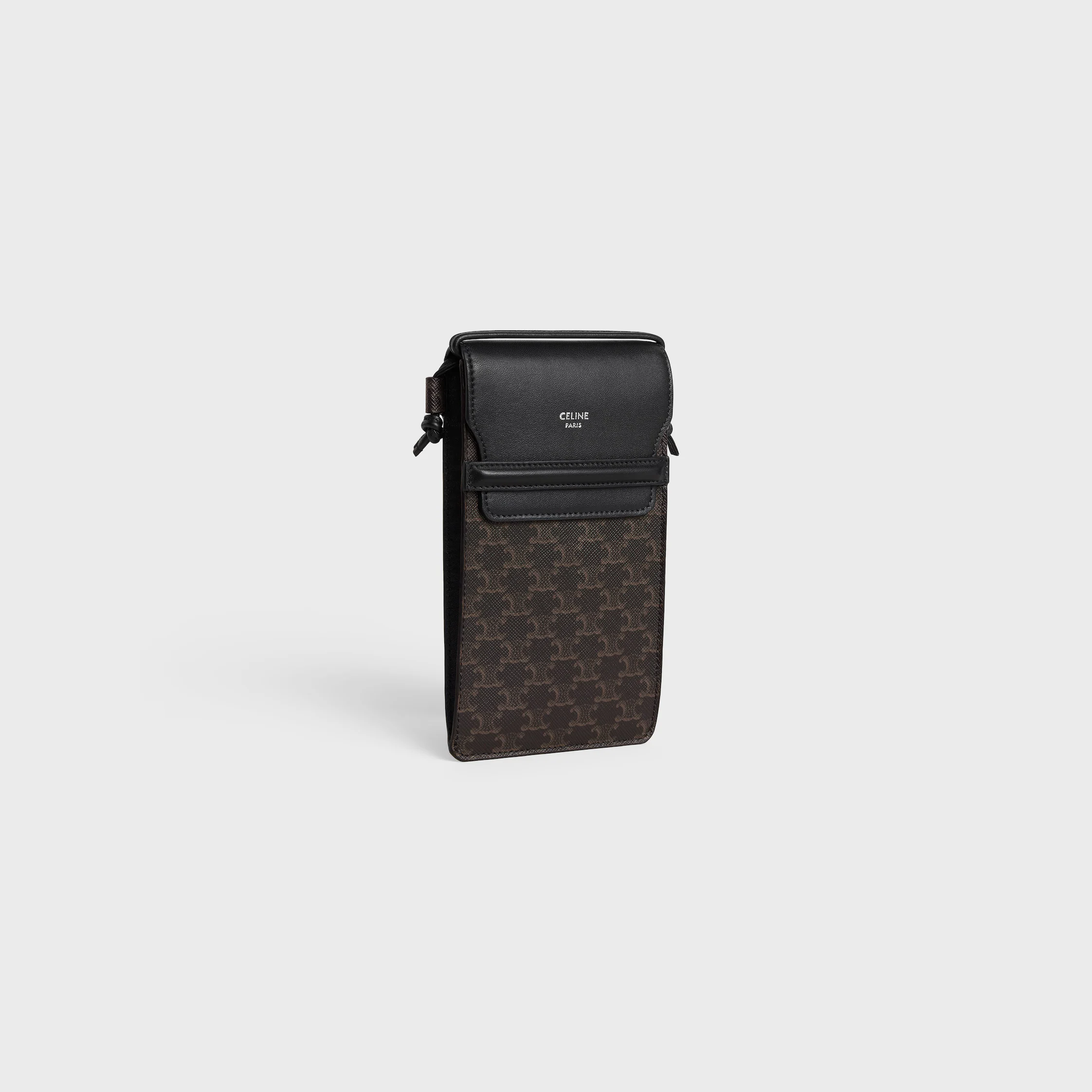 PHONE POUCH IN Triomphe Canvas and Lambskin